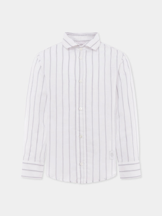 Camicia bianco per bambino con logo