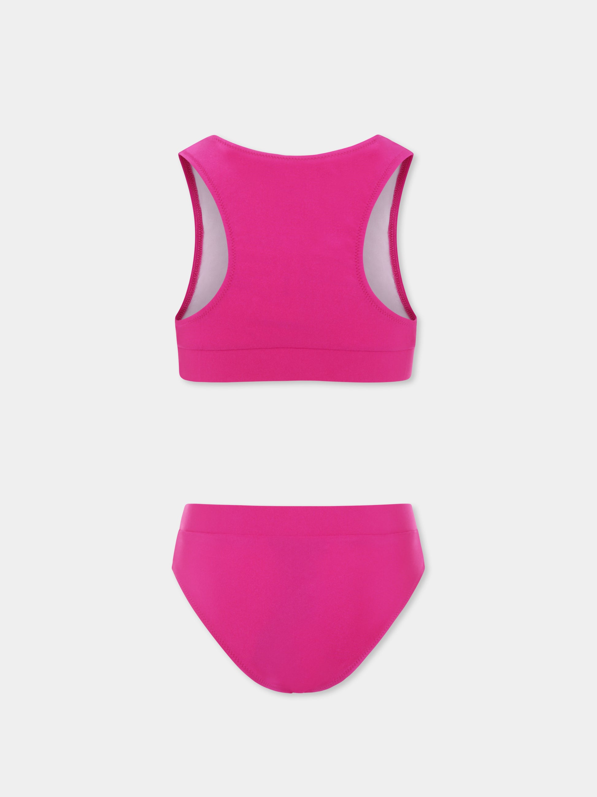 Bikini fucsia per bambina con logo,Balmain Kids,BWCA2D Z0005 50LBC