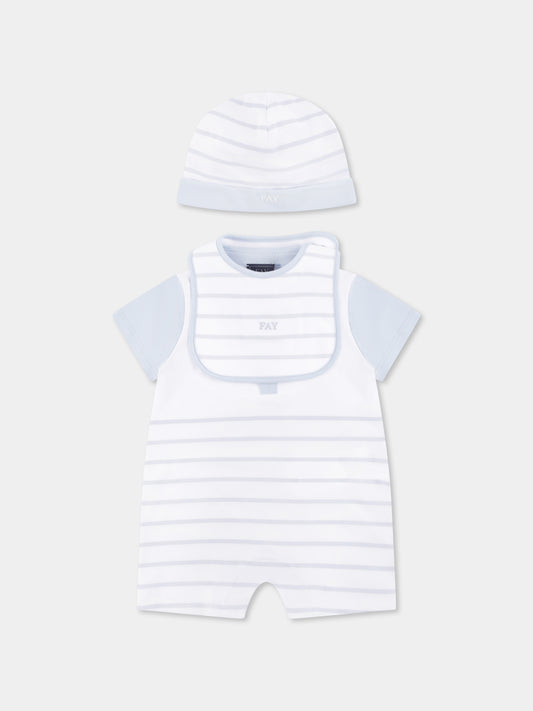 Set pagliaccetto azzurro per neonato con logo