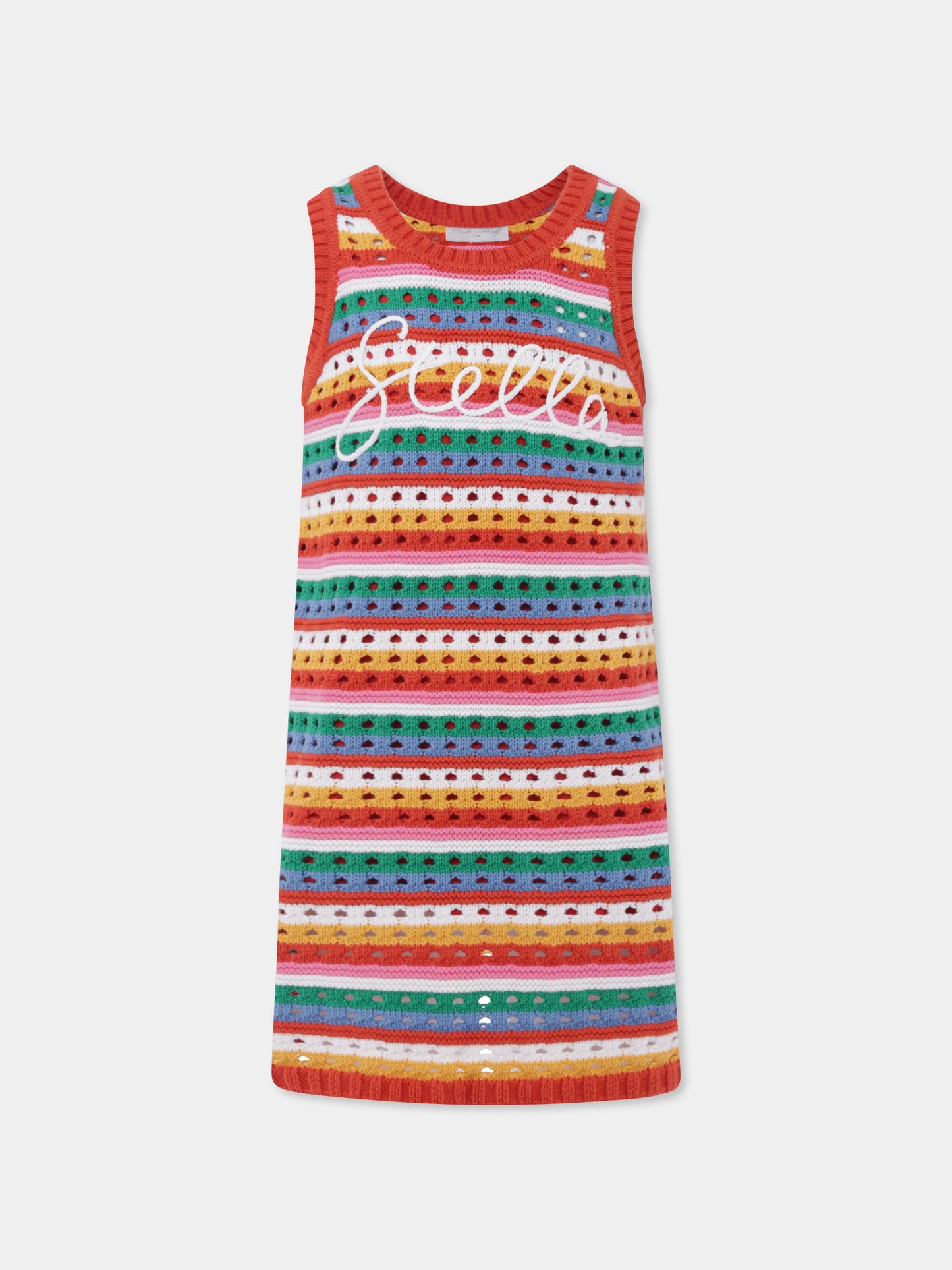 Vestito multicolor per bambina con logo,Stella Mccartney Kids,TW1F02 Z1876 999