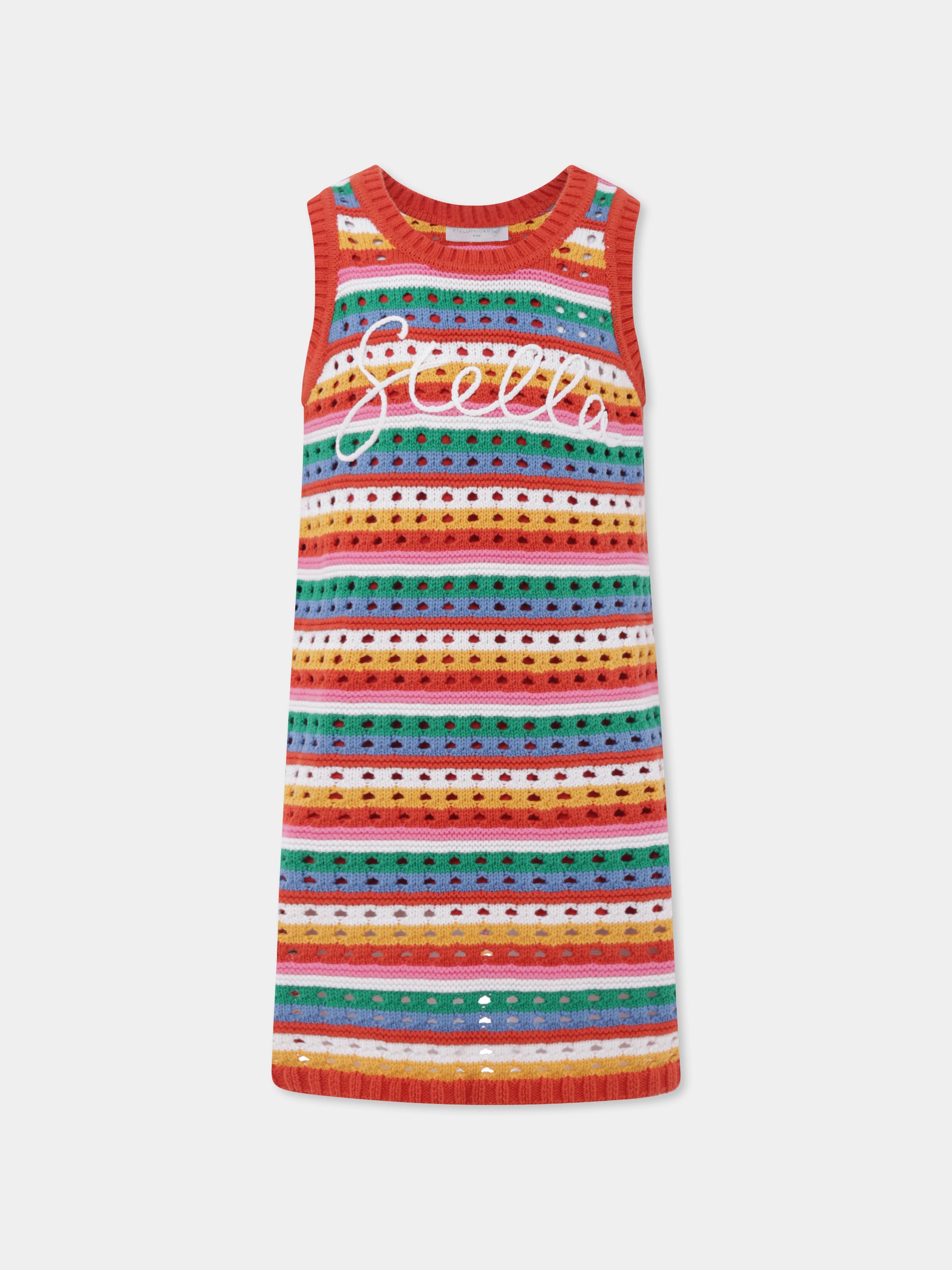 Vestito multicolor per bambina con logo,Stella Mccartney Kids,TW1F02 Z1876 999