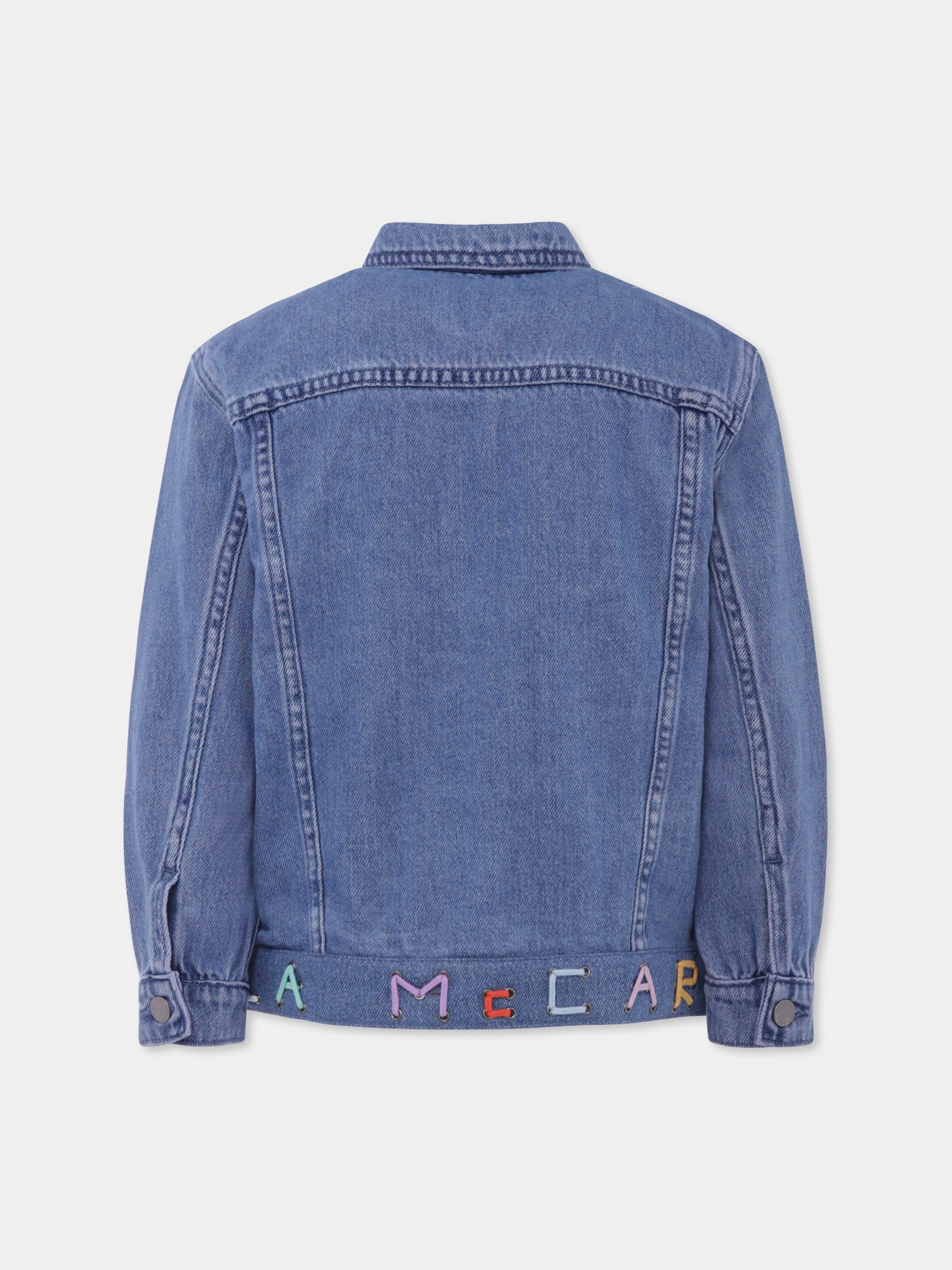Giubbotto di jeans denim per bambina con logo,Stella Mccartney Kids,TW2B17 Z0746 614
