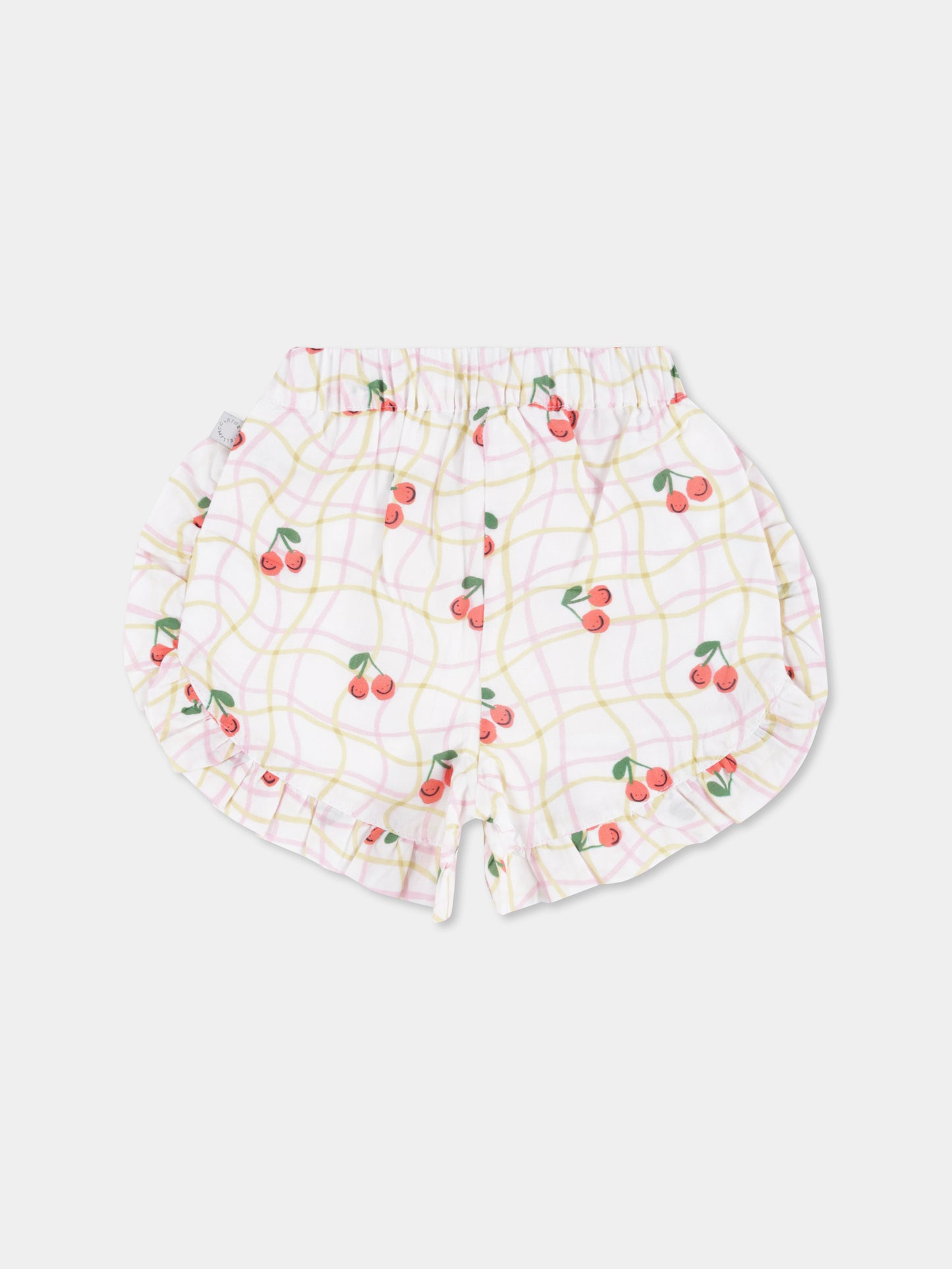 Shorts avorio per neonata con ciliegie all over,Stella Mccartney Kids,TW6059 Z2717 101MC