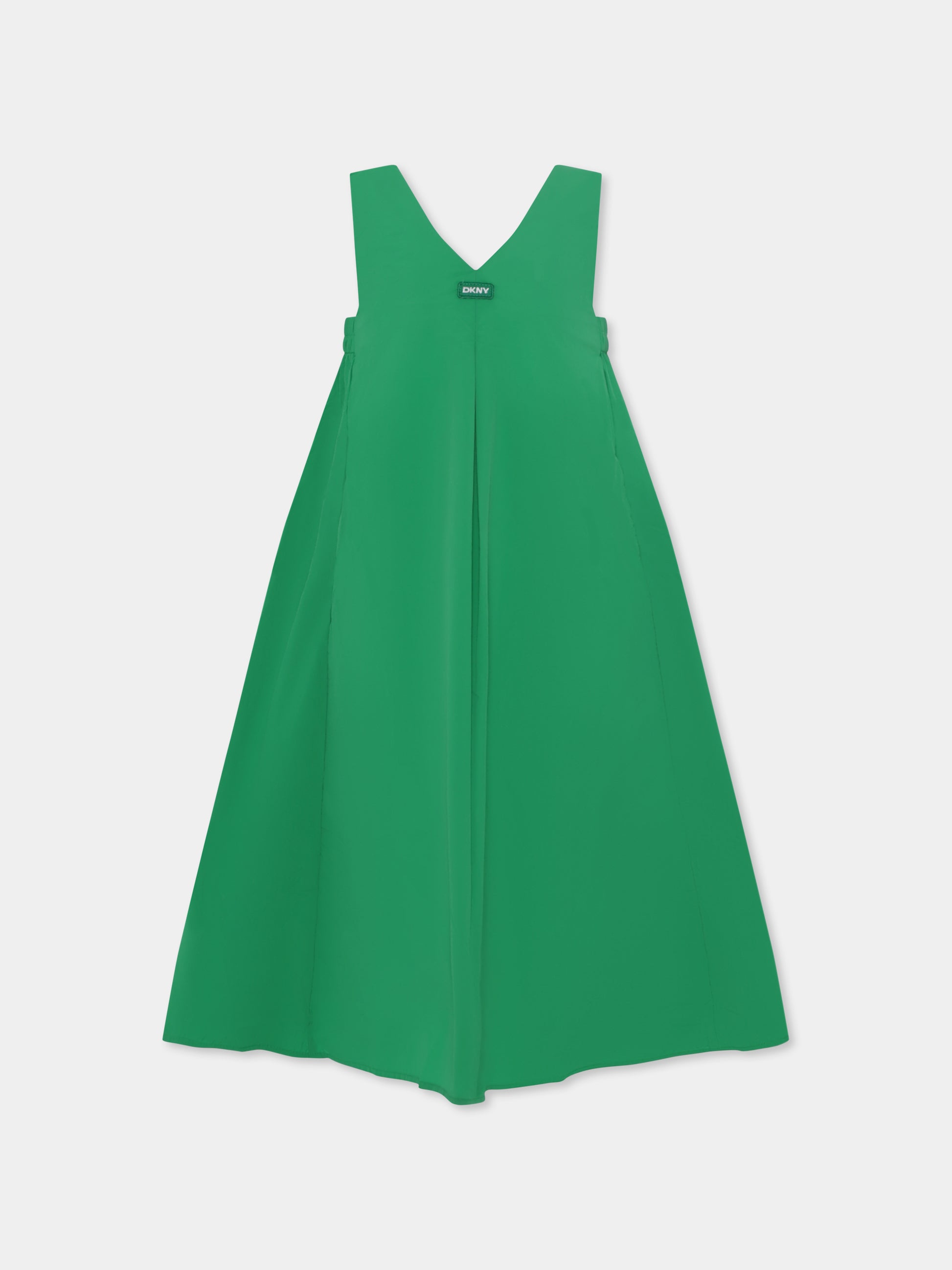 Vestito verde per bambina con logo,Dkny,D62329 709