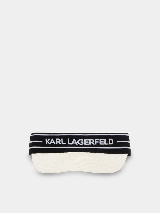 Cappello nero per bambina con logo,Karl Lagerfeld Kids,Z30390 09B