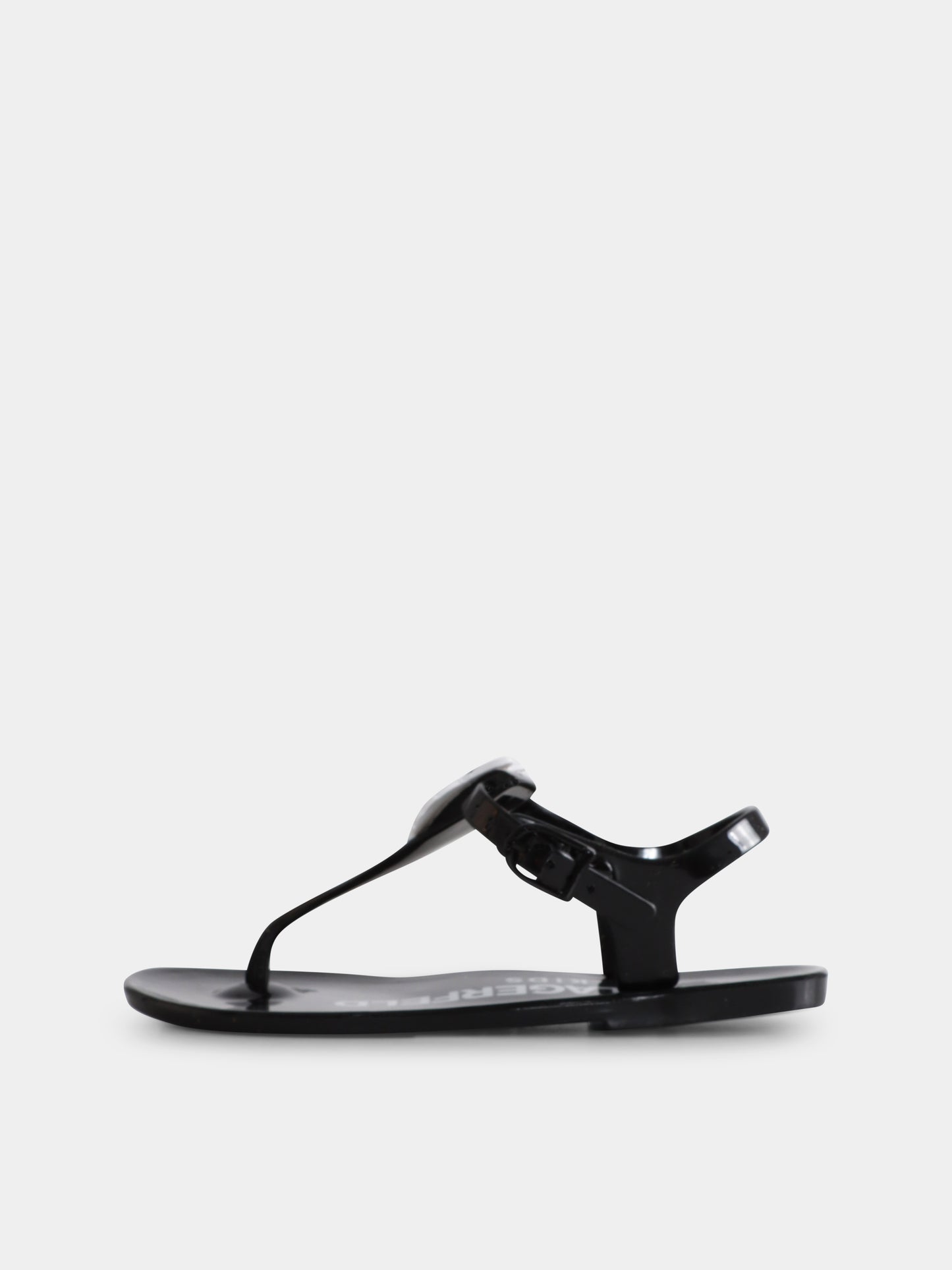 Infradito nere per bambina con Karl e Choupette,Karl Lagerfeld Kids,Z30370 09B