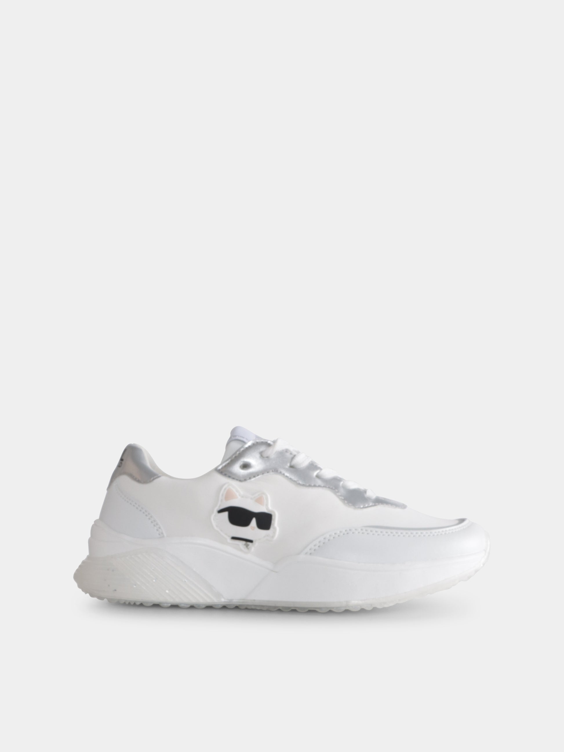 Sneakers bianche per bambina con Choupette,Karl Lagerfeld Kids,Z30373 10P