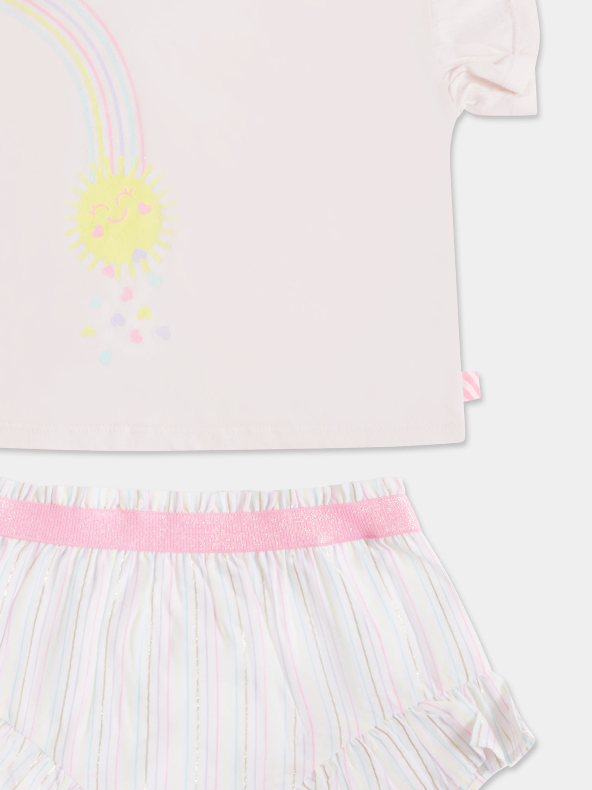 Completo rosa per neonata con arcobaleno,Billieblush,U21009 N34