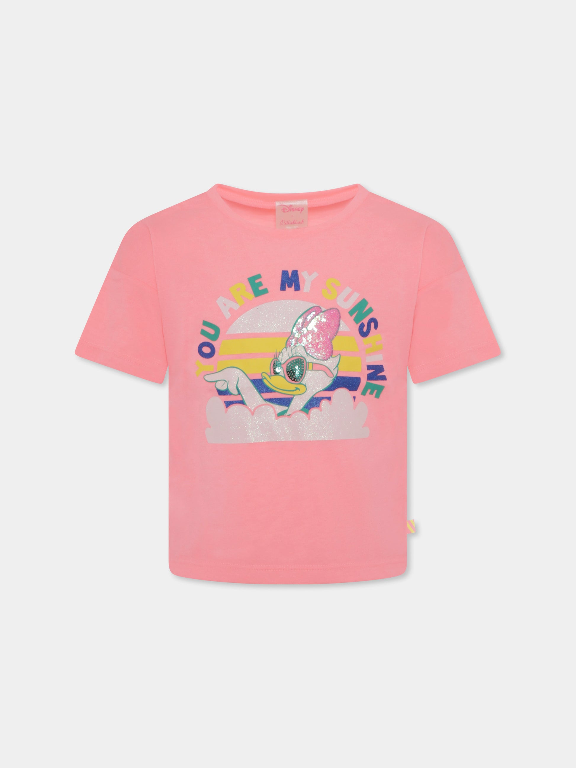 T-shirt rosa per bambina con Paperina,Billieblush,U20563 499