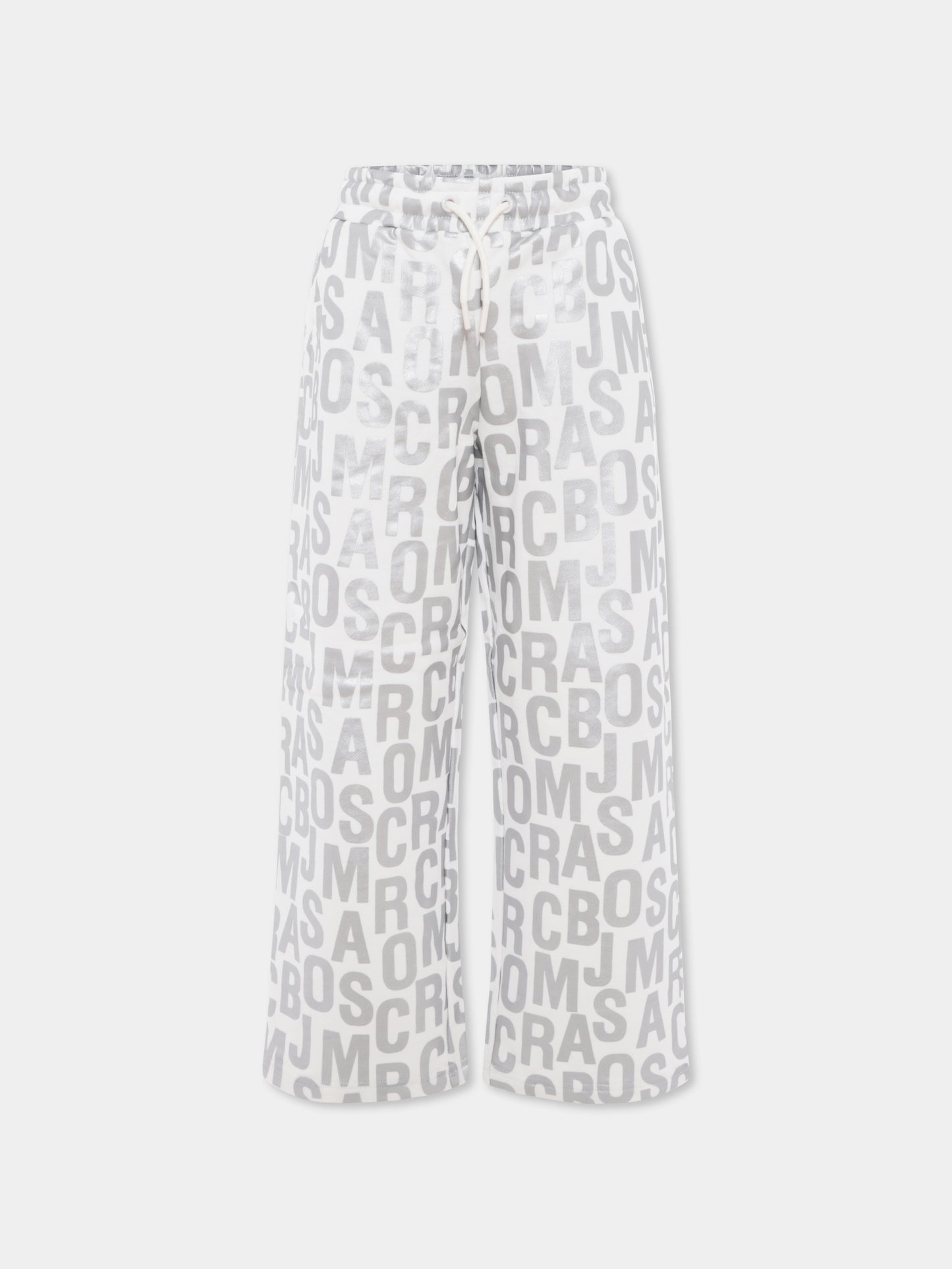 Pantaloni argento per bambina con logo all over,Marc Jacobs,W60225 126