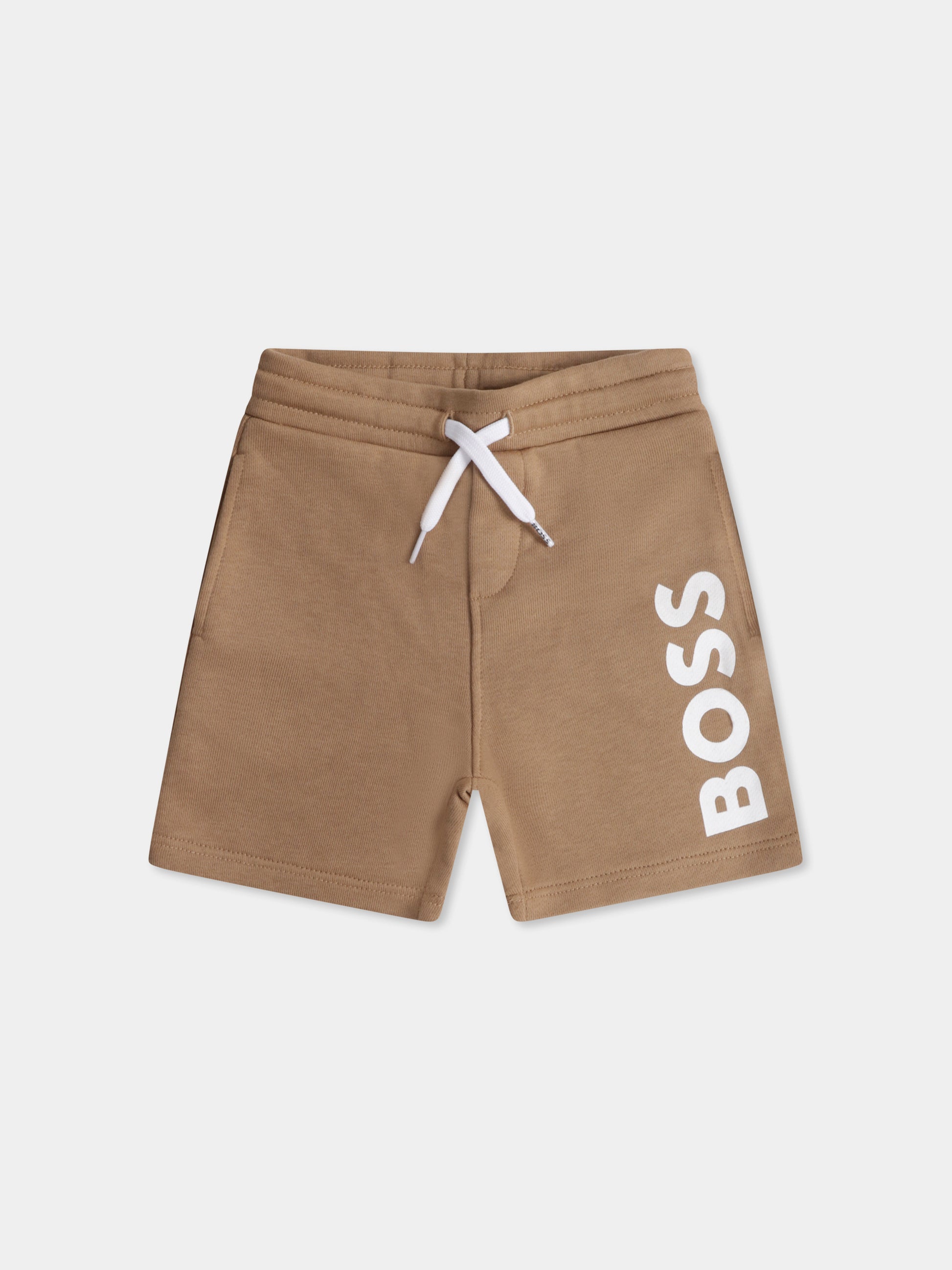 Shorts marroni per neonato con logo,Boss,J50580 269