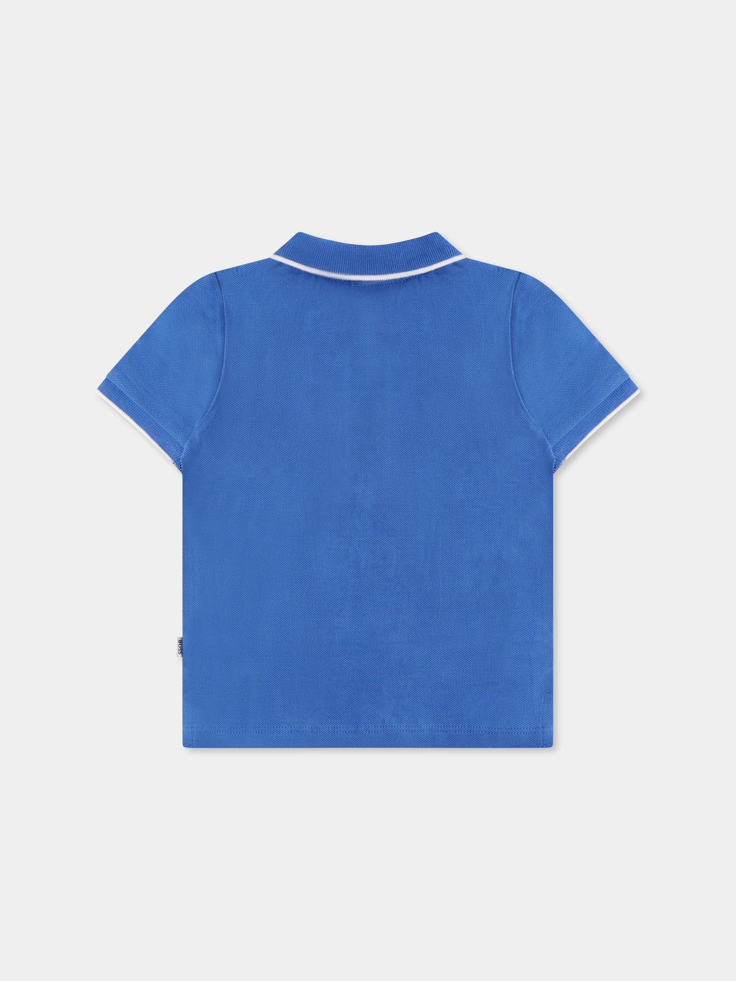 Polo azzurra per neonato con logo,Boss,J50593 872