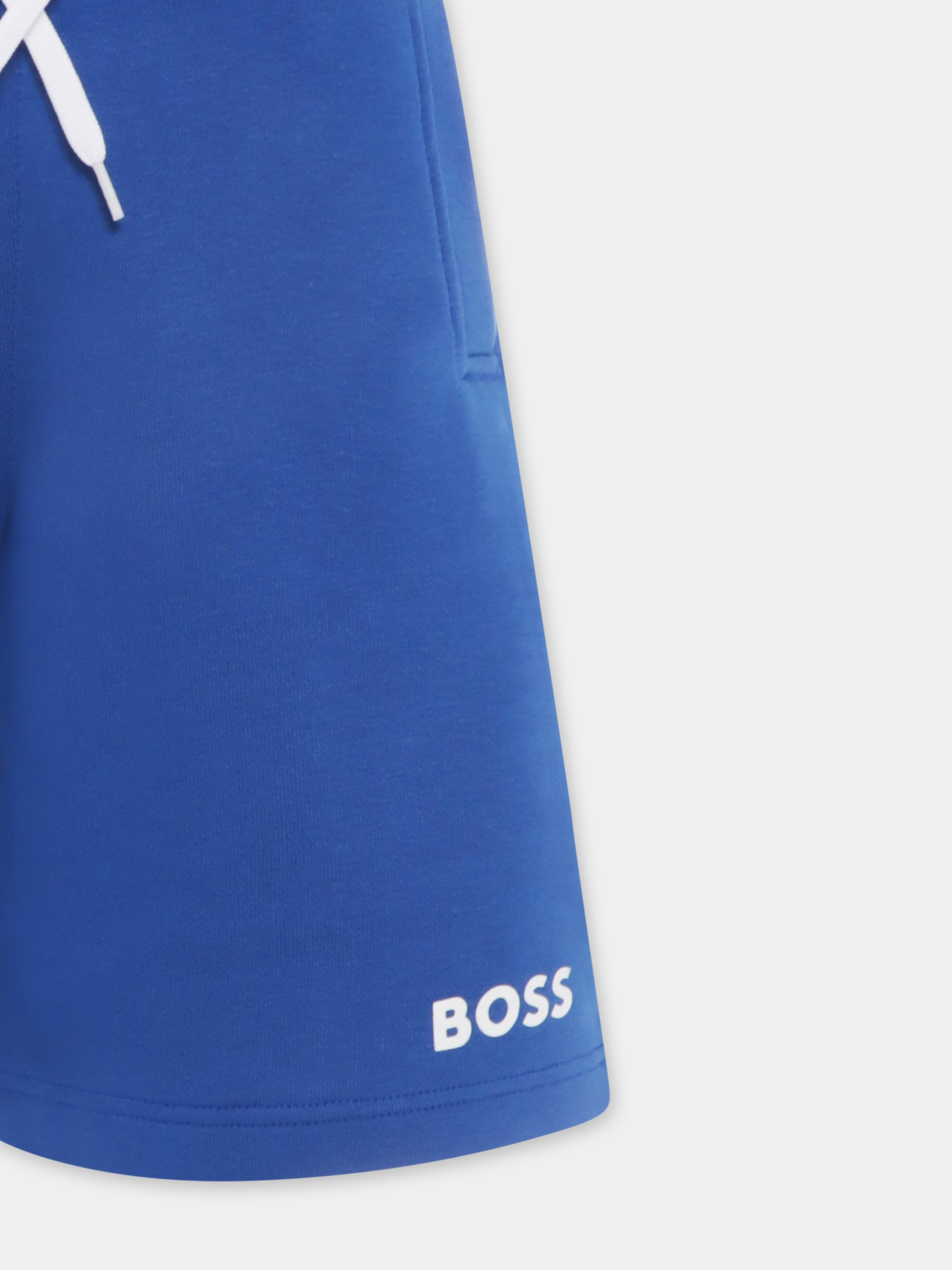 Shorts azzurro per bambino con logo,Boss,J50680 872