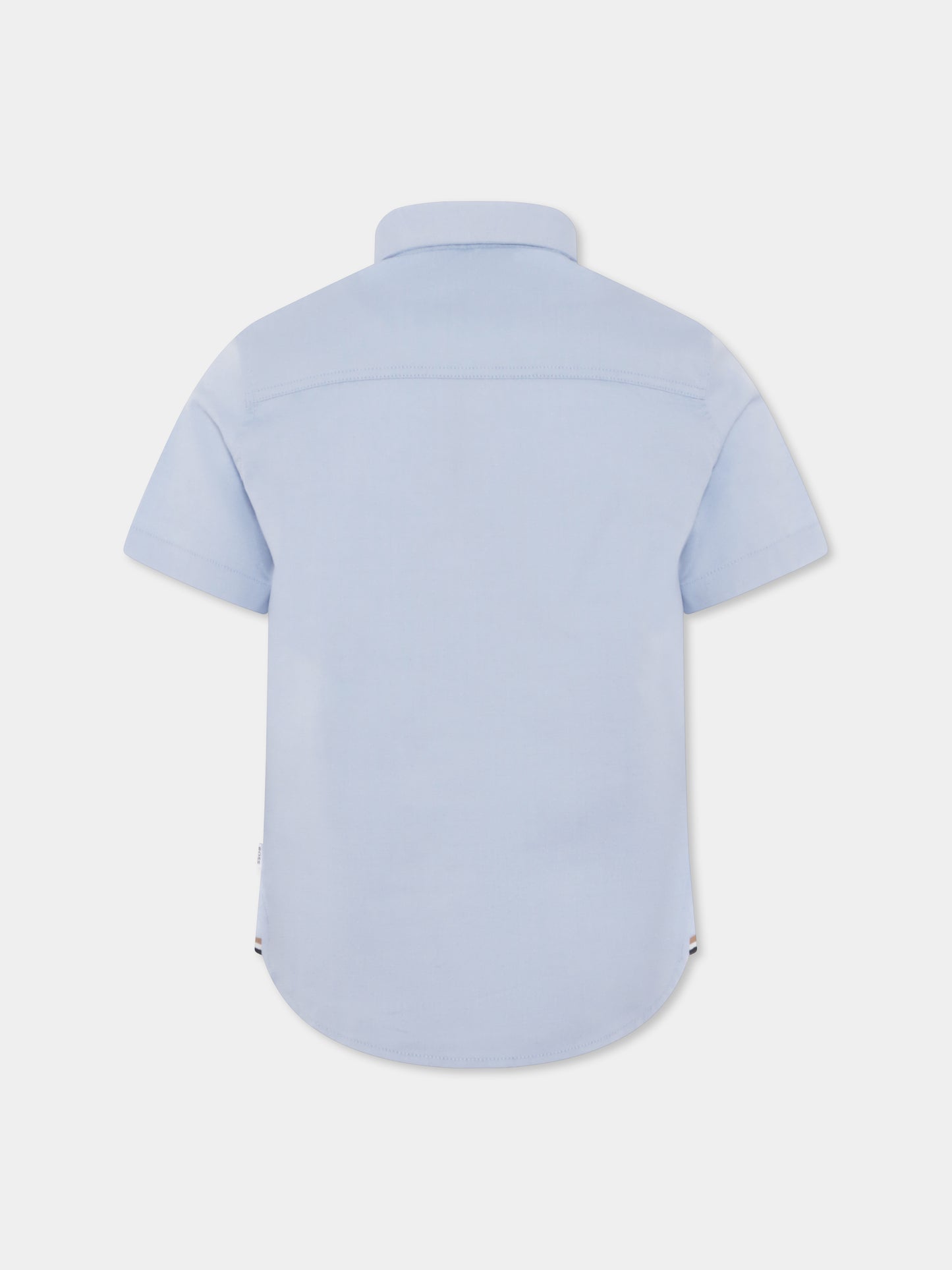 Camicia celeste per bambino con logo,Boss,J50696 77D