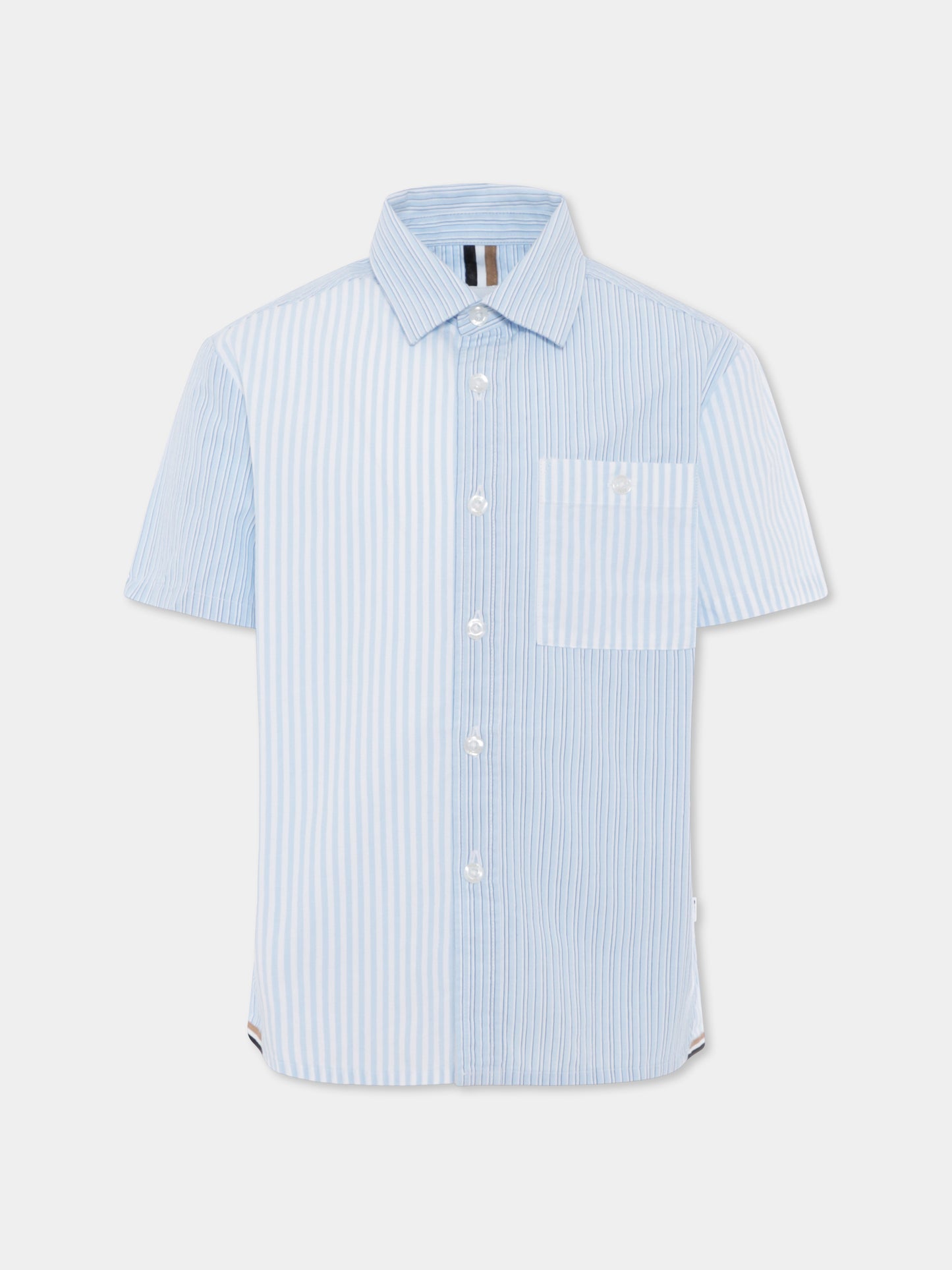 Camicia celeste per bambino con logo,Boss,J50698 10P