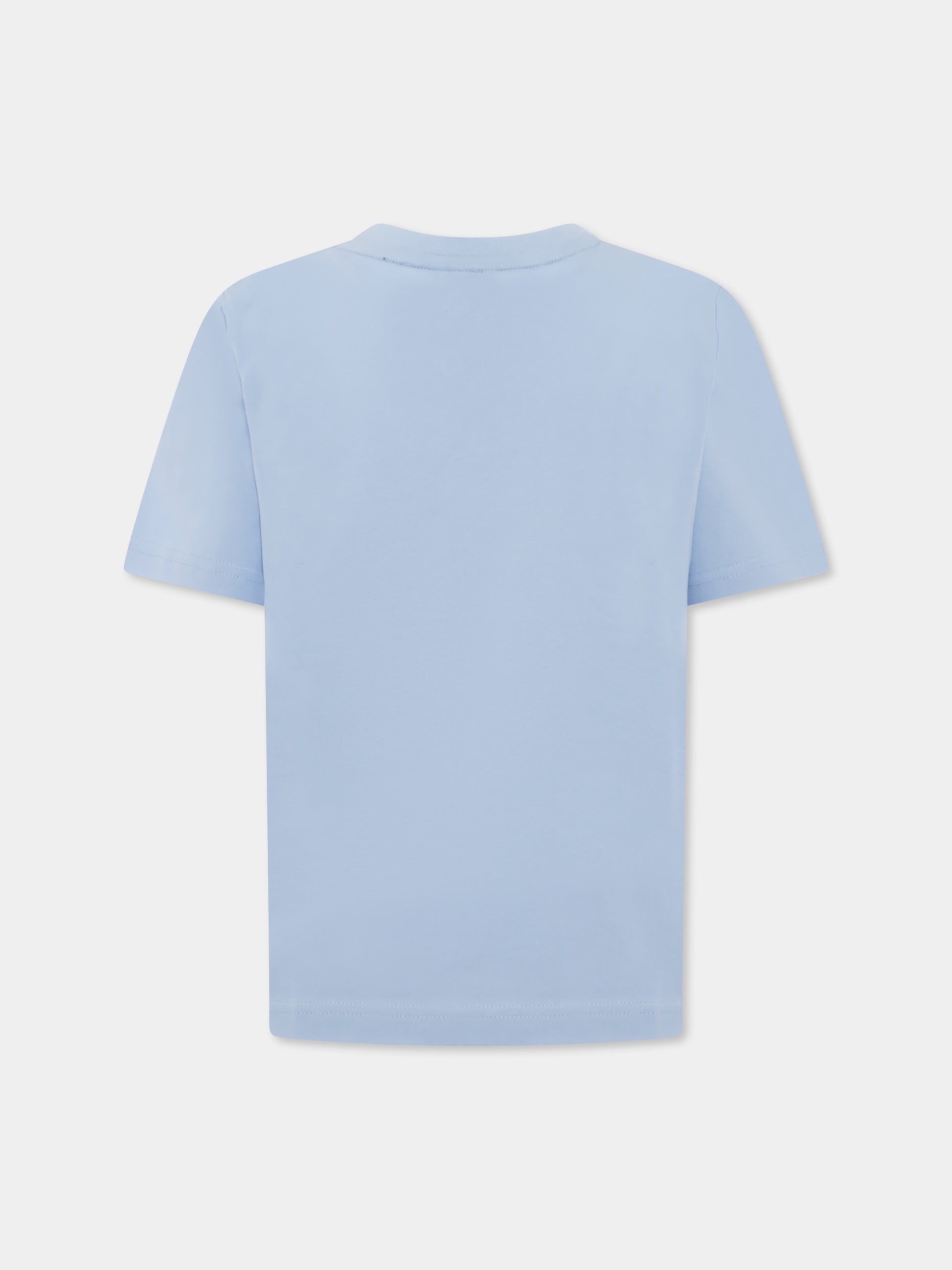 T-shirt celeste per bambino con logo,Boss,J50718 783