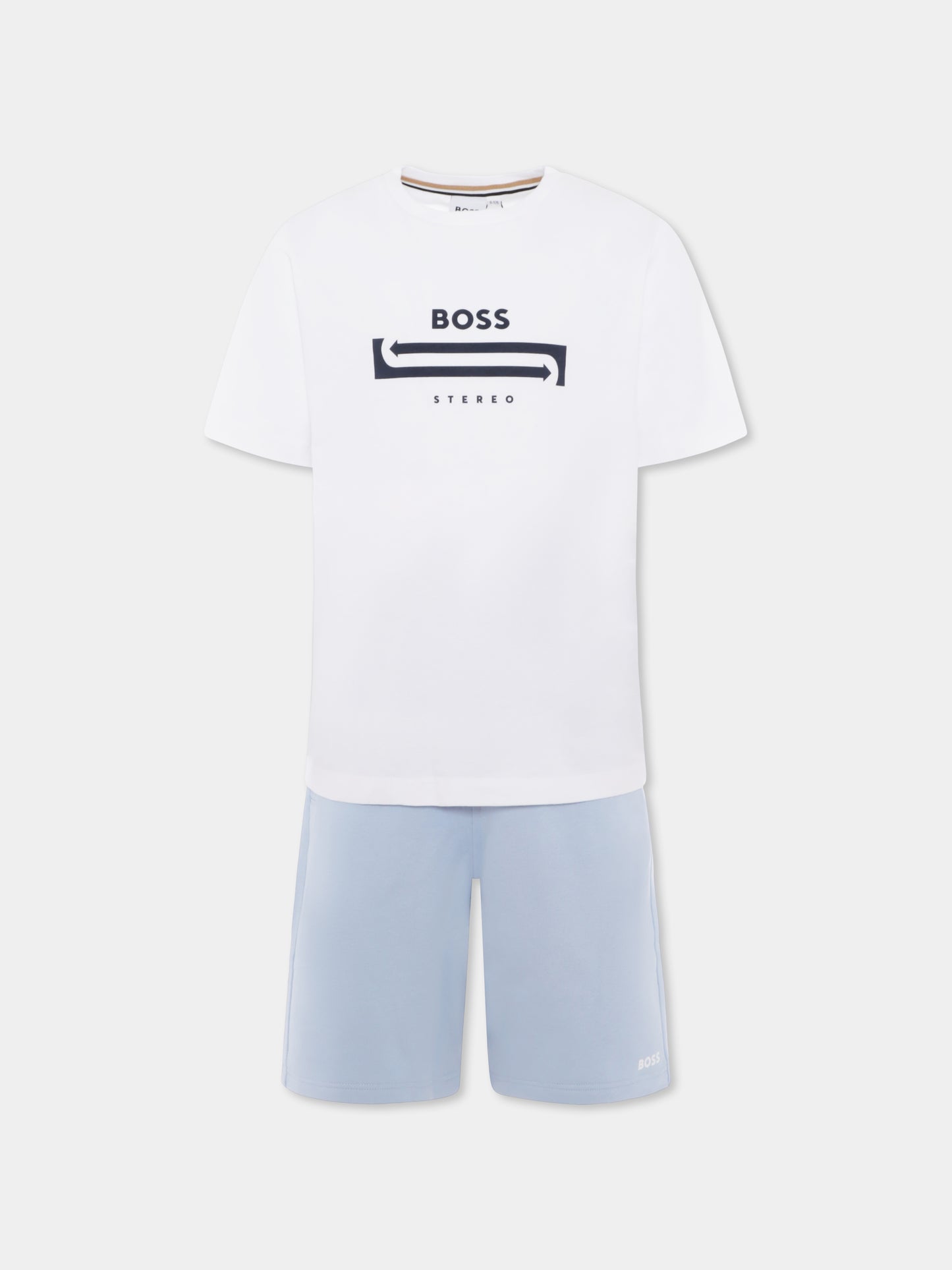 Completo bianco per bambino con logo,Boss,J50748 10P