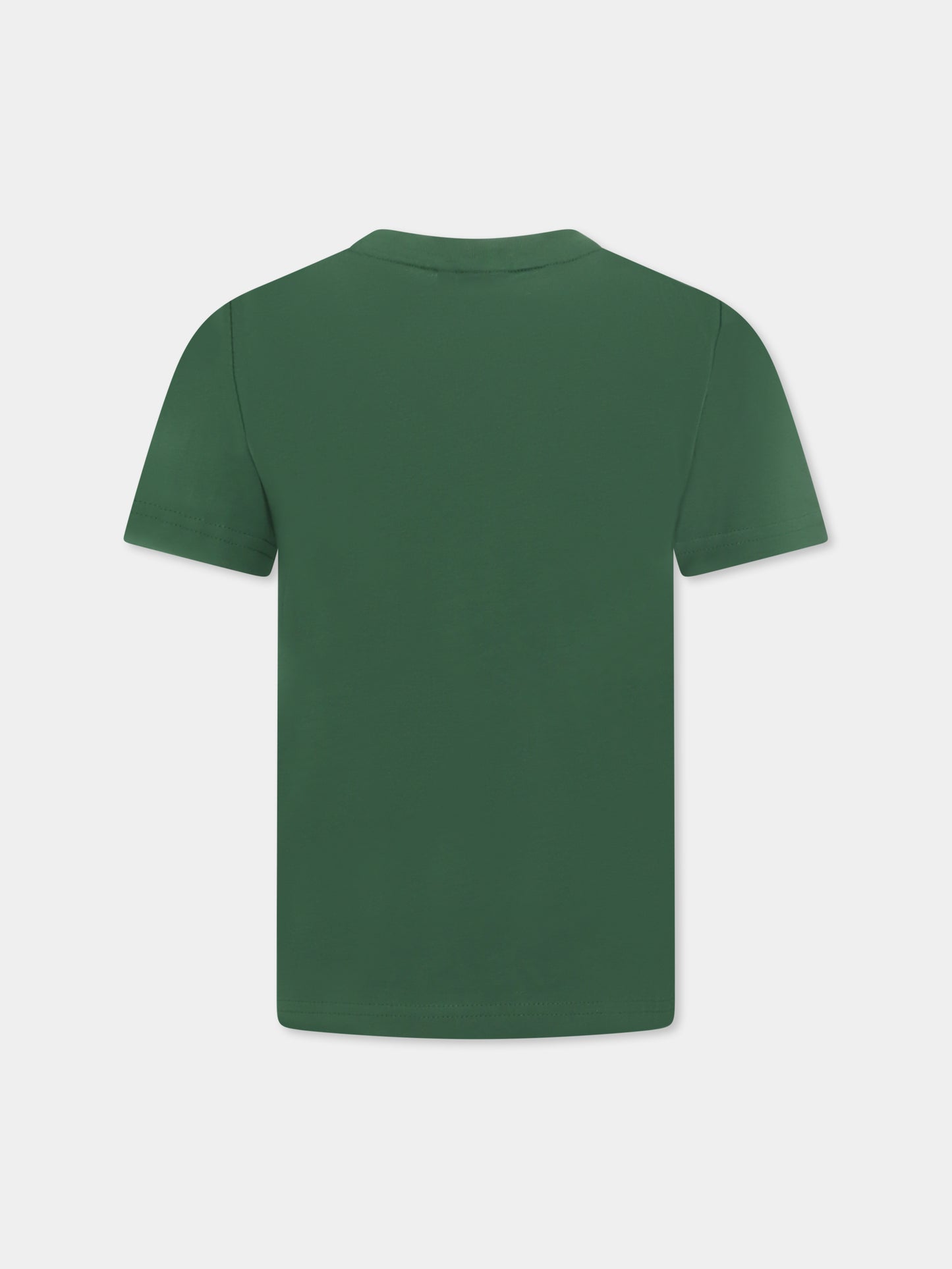 T-shirt verde per bambino con loghi,Boss,J50775 651
