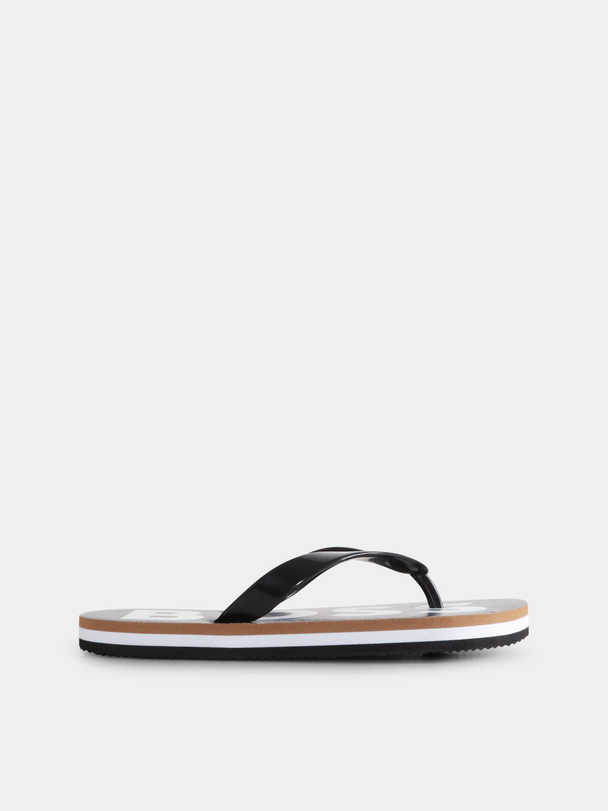 Infradito nere per bambino con logo,Boss,J50850 09B