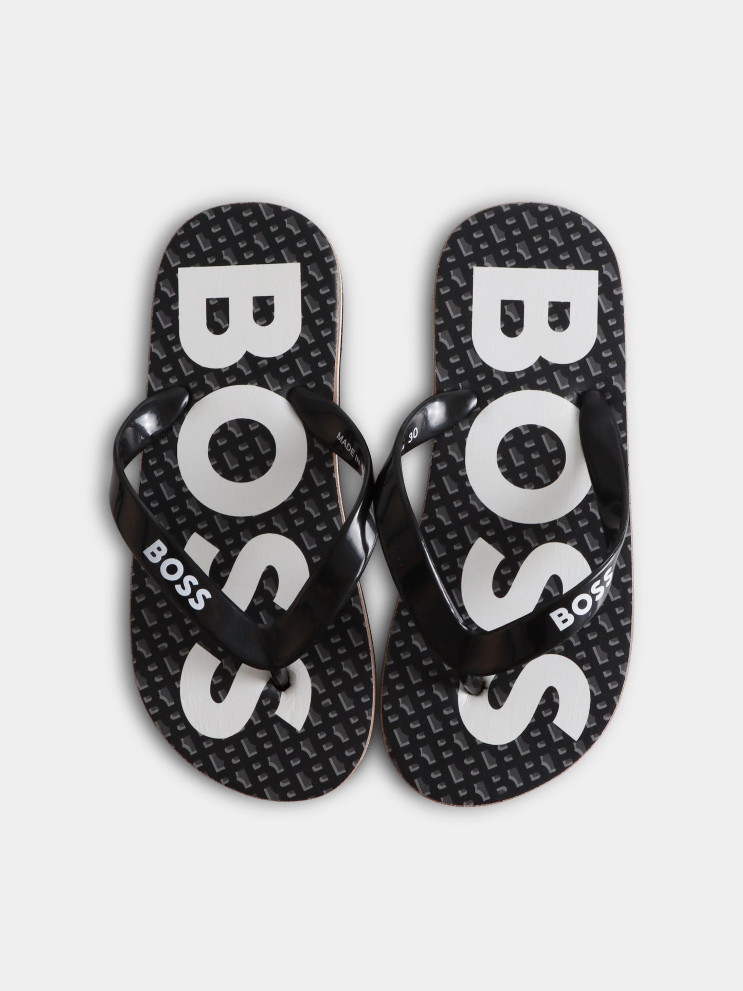 Infradito nere per bambino con logo,Boss,J50850 09B