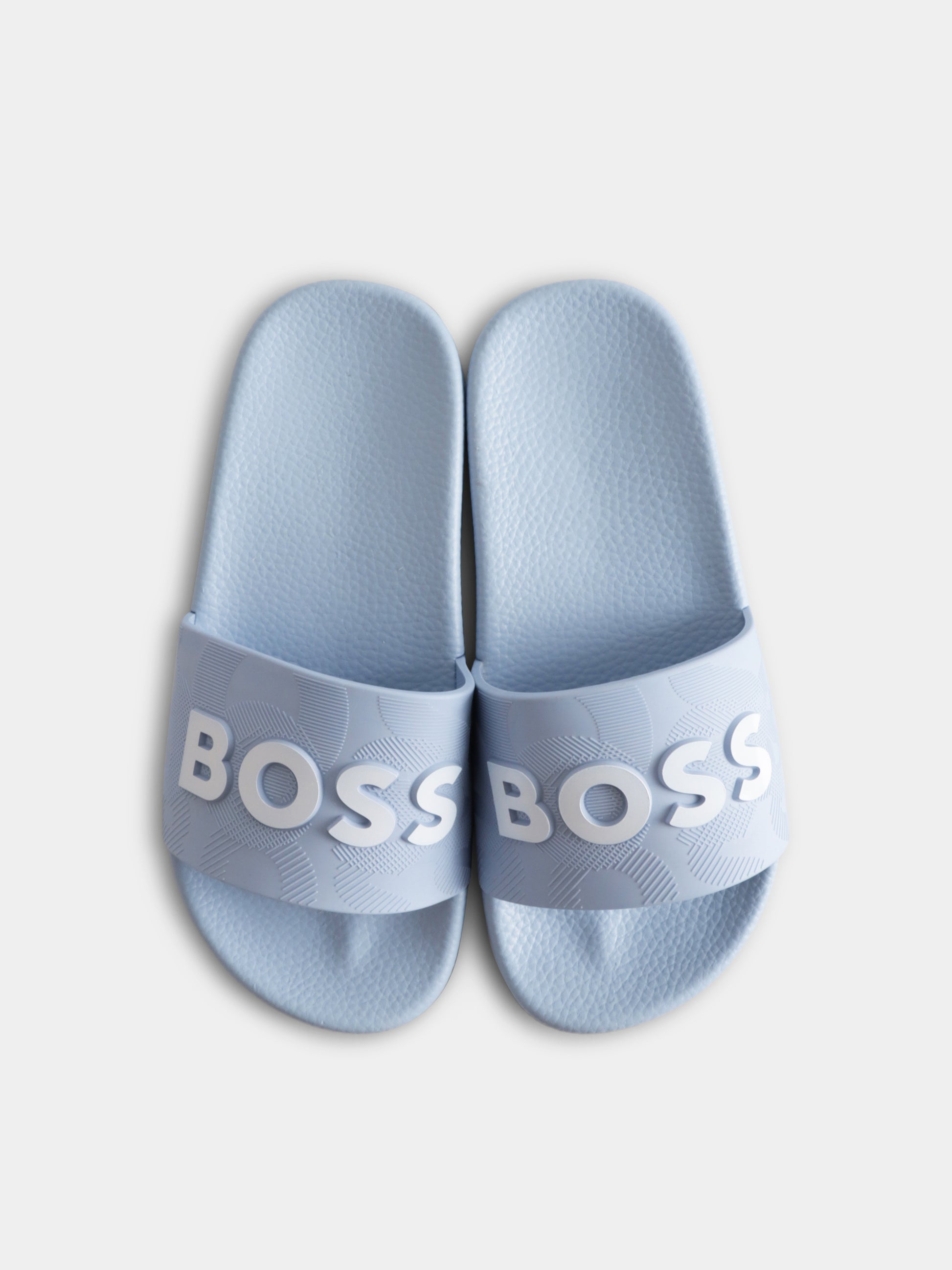 Ciabatte celesti per bambino con logo,Boss,J50879 783