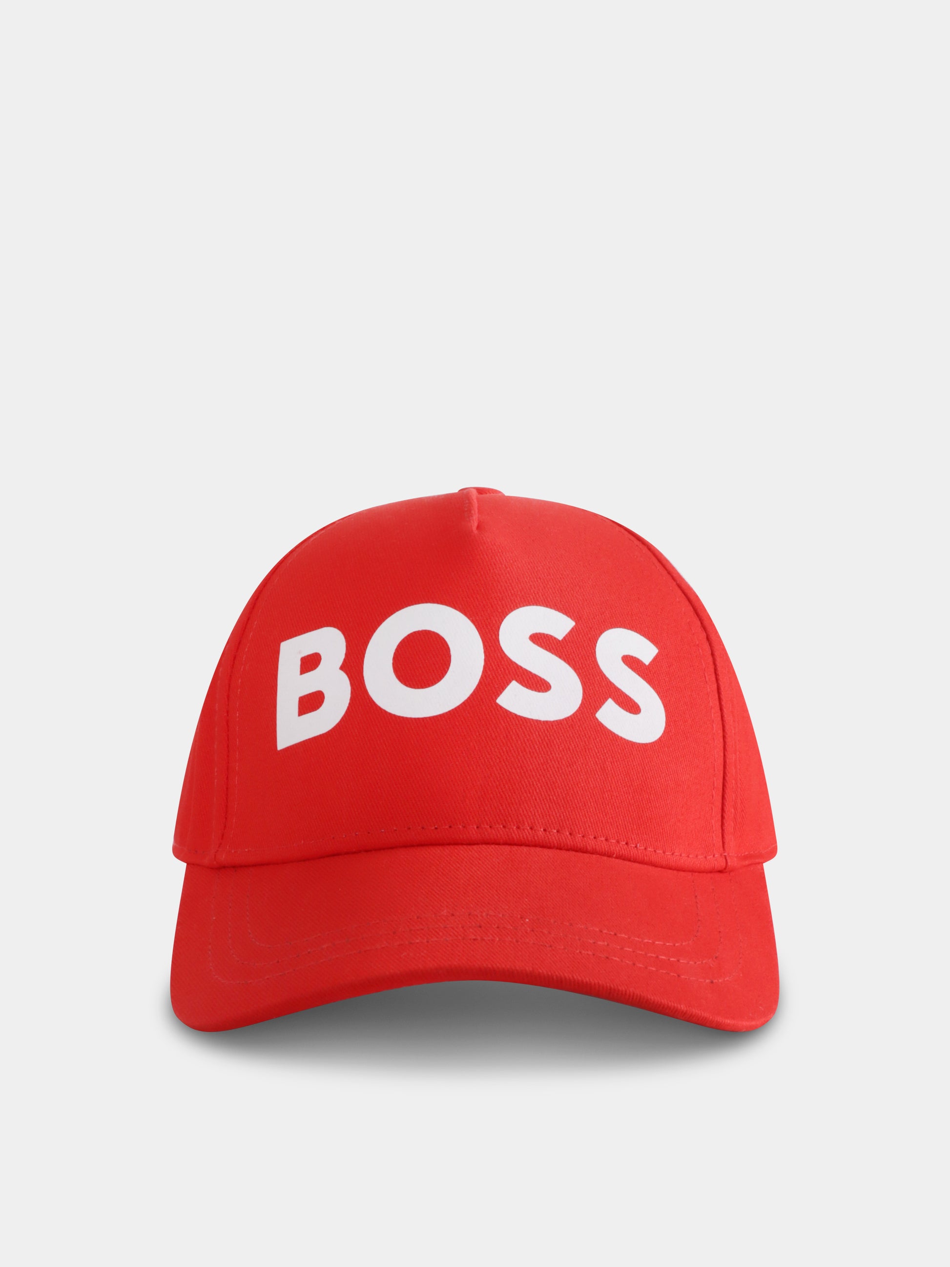 Cappello rosso per bambino con logo,Boss,J50943 997