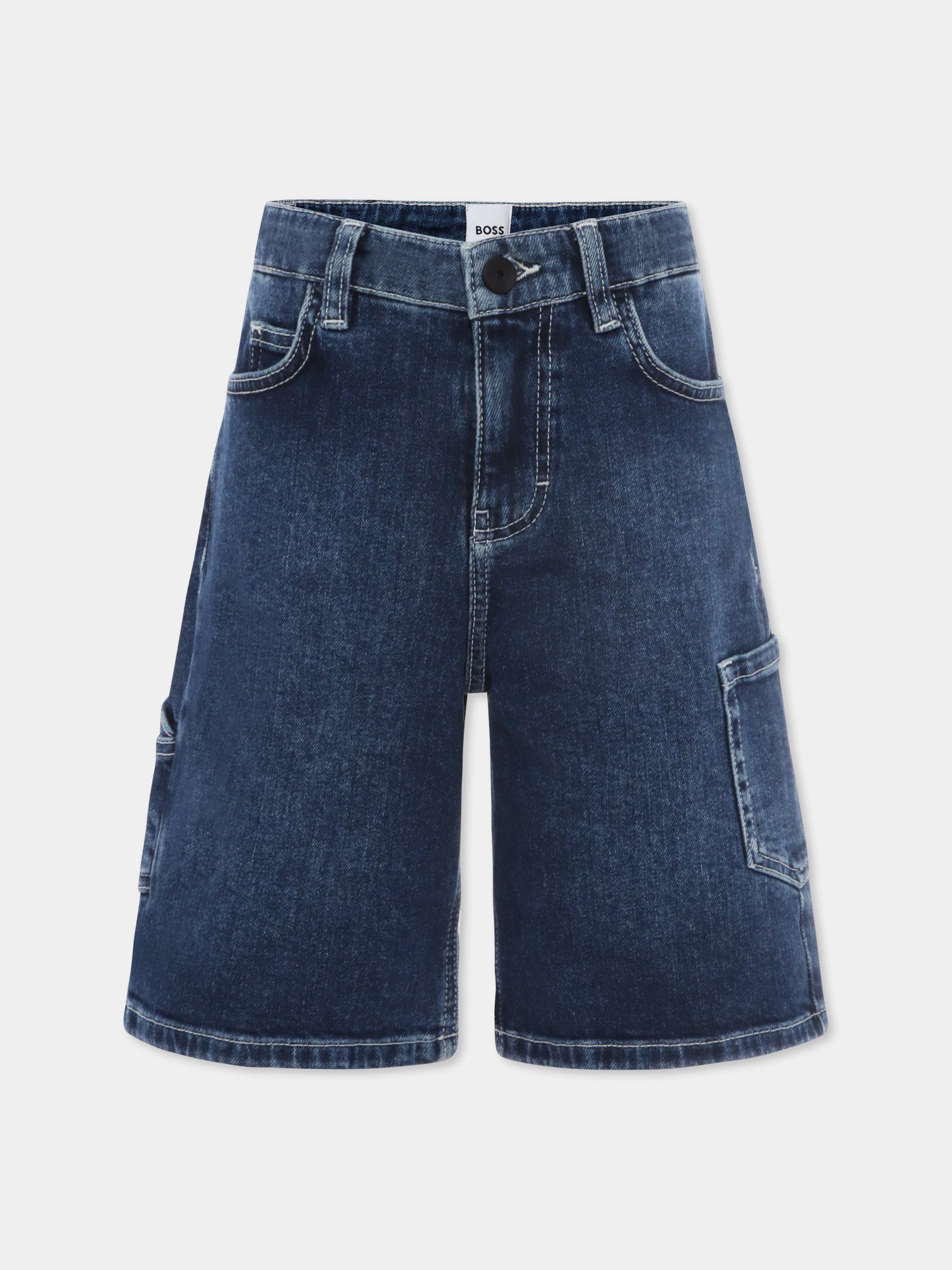 Shorts denim per bambino con logo,Boss,J50990 Z07