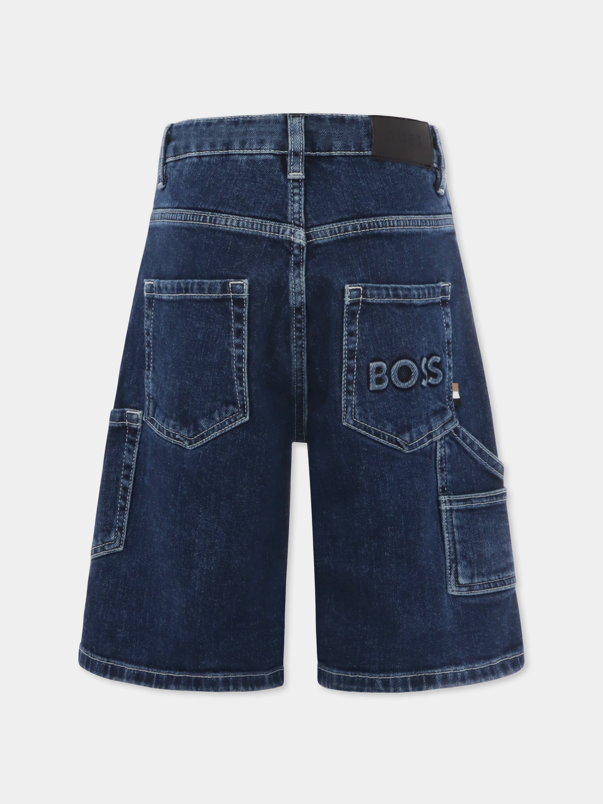 Shorts denim per bambino con logo,Boss,J50990 Z07