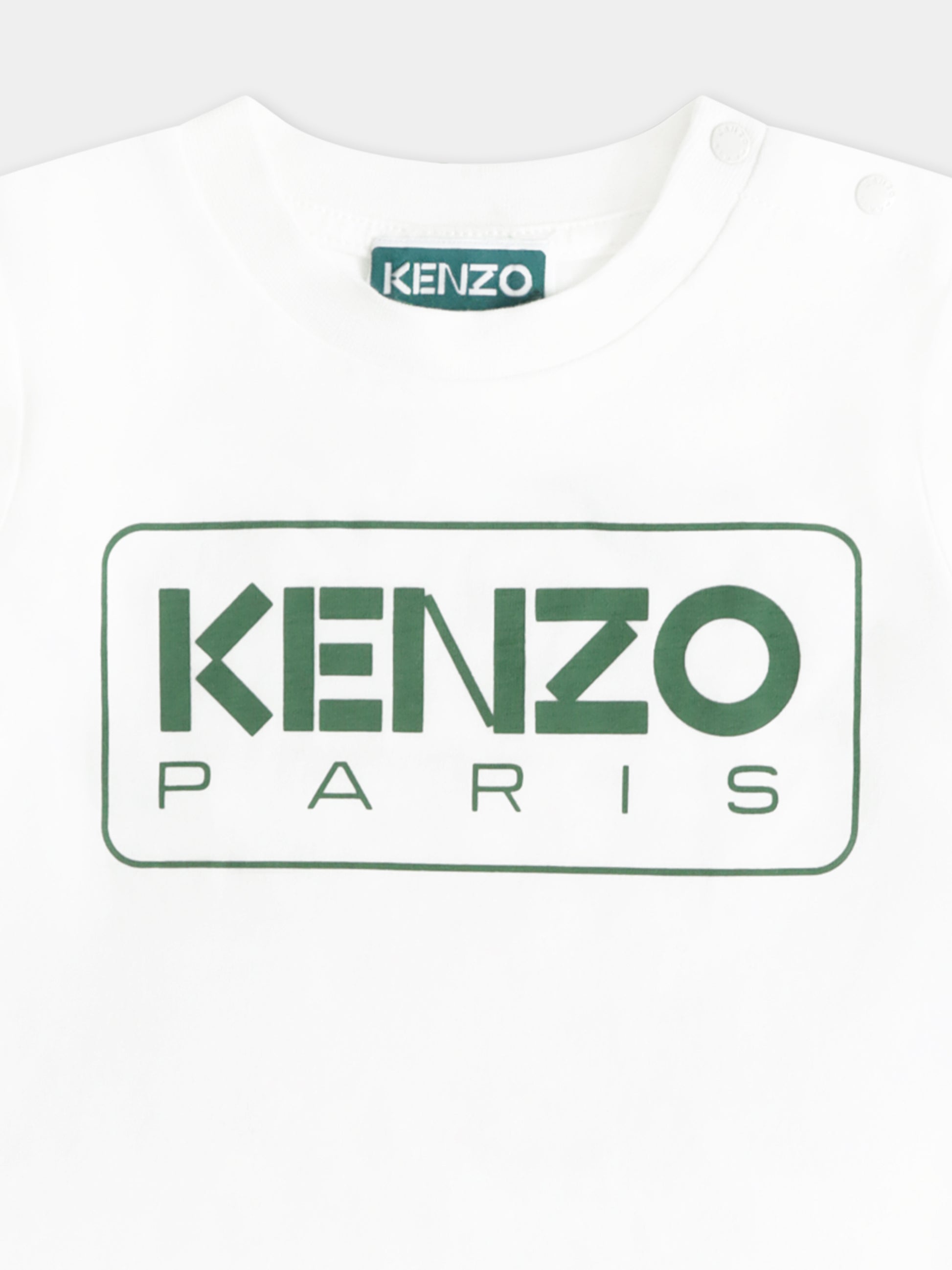T-shirt avorio per neonato con logo,Kenzo Kids,K60161 12P