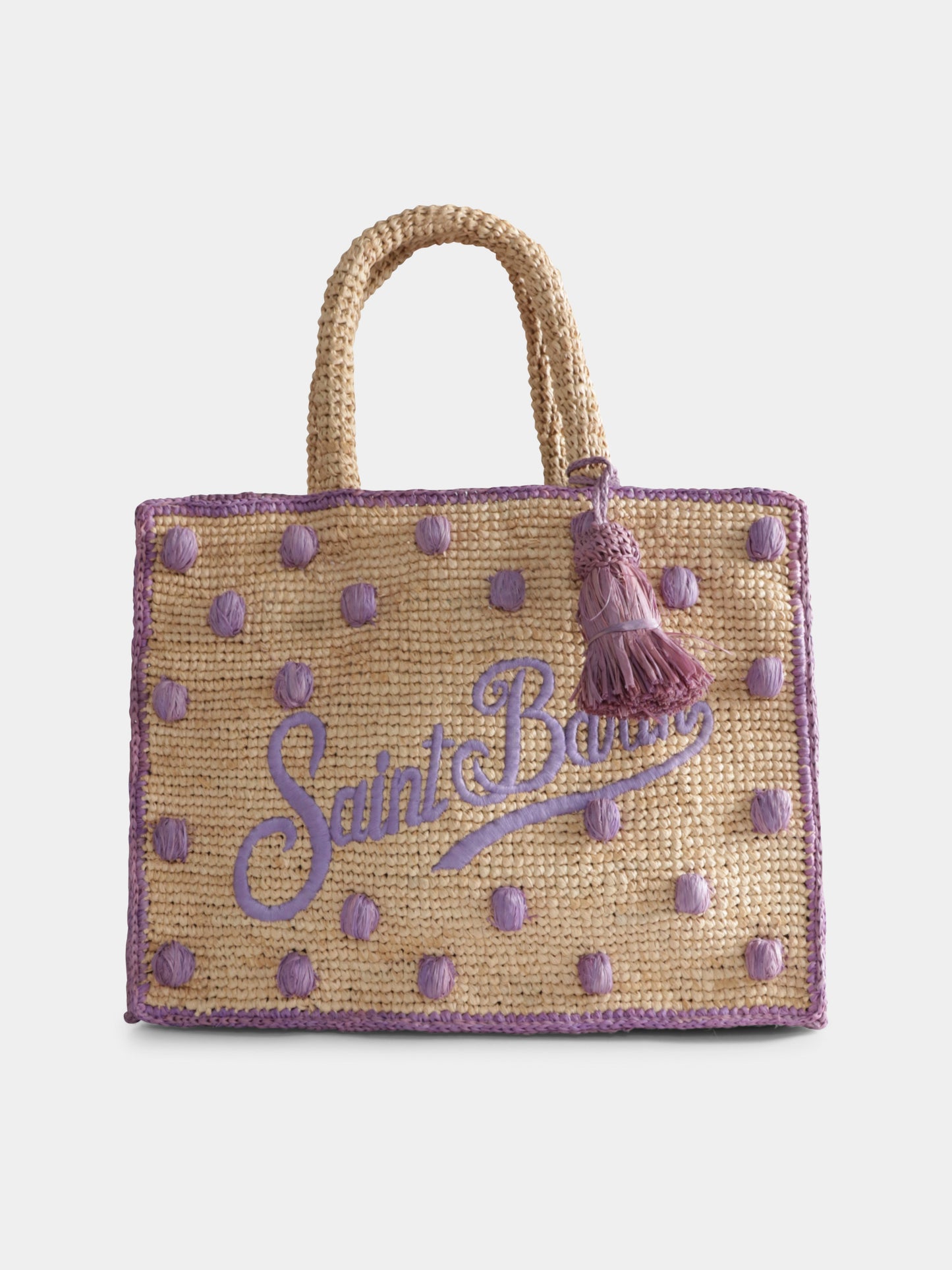 Borsa mare Colette beige per bambina con pois e logo