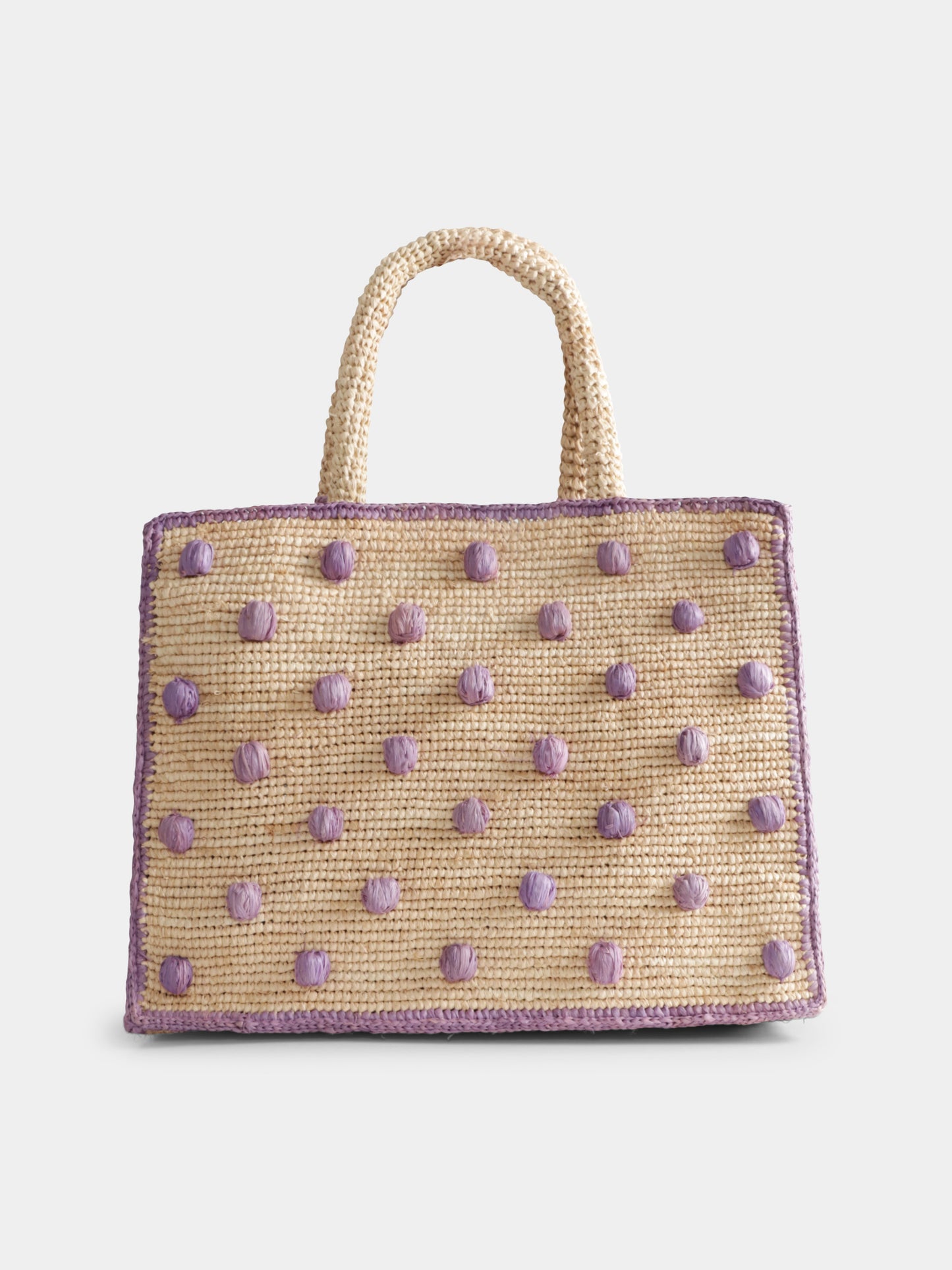 Borsa mare Colette beige per bambina con pois e logo