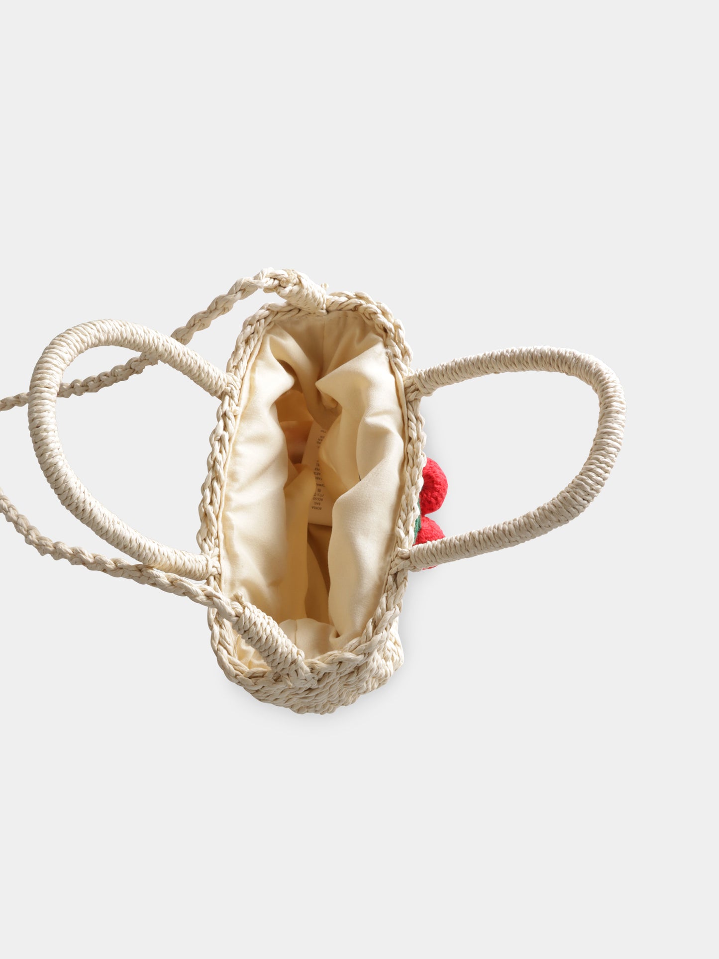 Borsa beige per bambina con ciliegie