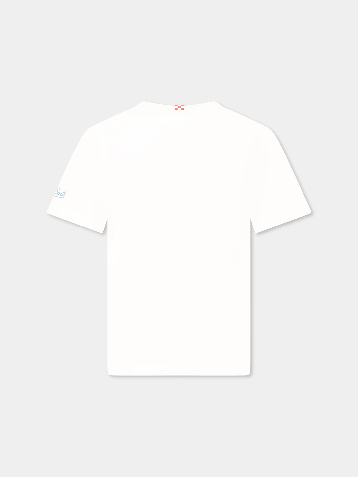 T-shirt bianca per bambino con scritta e ombrellone