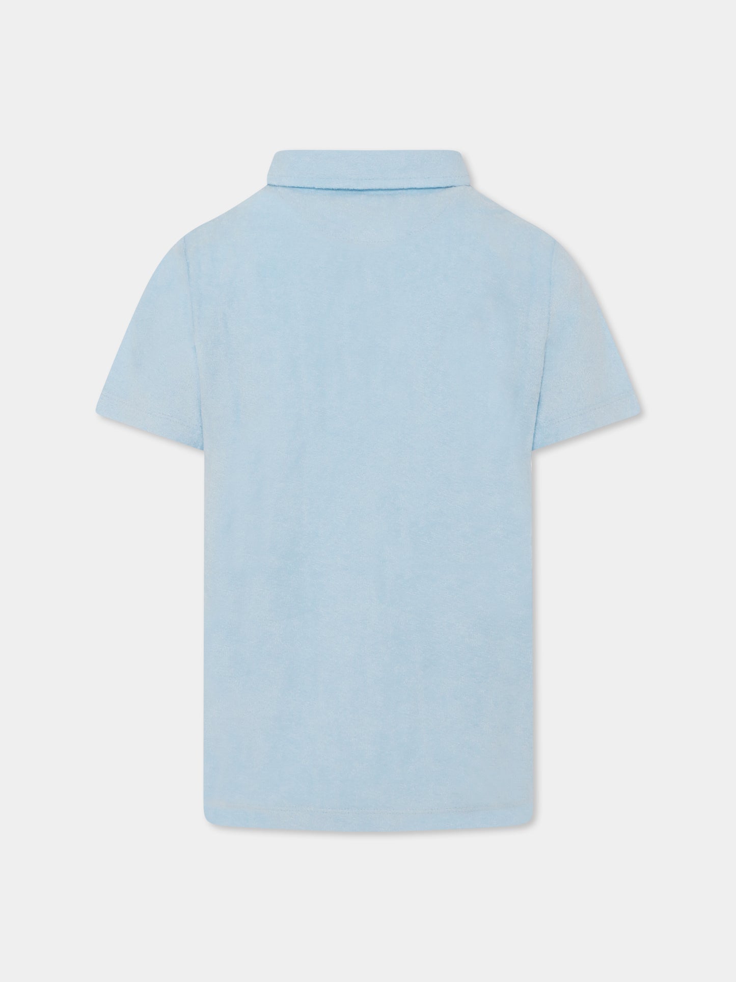 Polo celeste per bambino con logo,Mc2 Saint Barth,JER0002 01392H