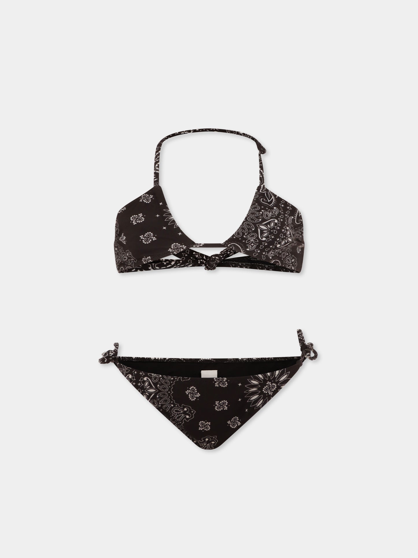 Bikini nero per bambina con stampa pailsey,Mc2 Saint Barth,ARY00002 04708D