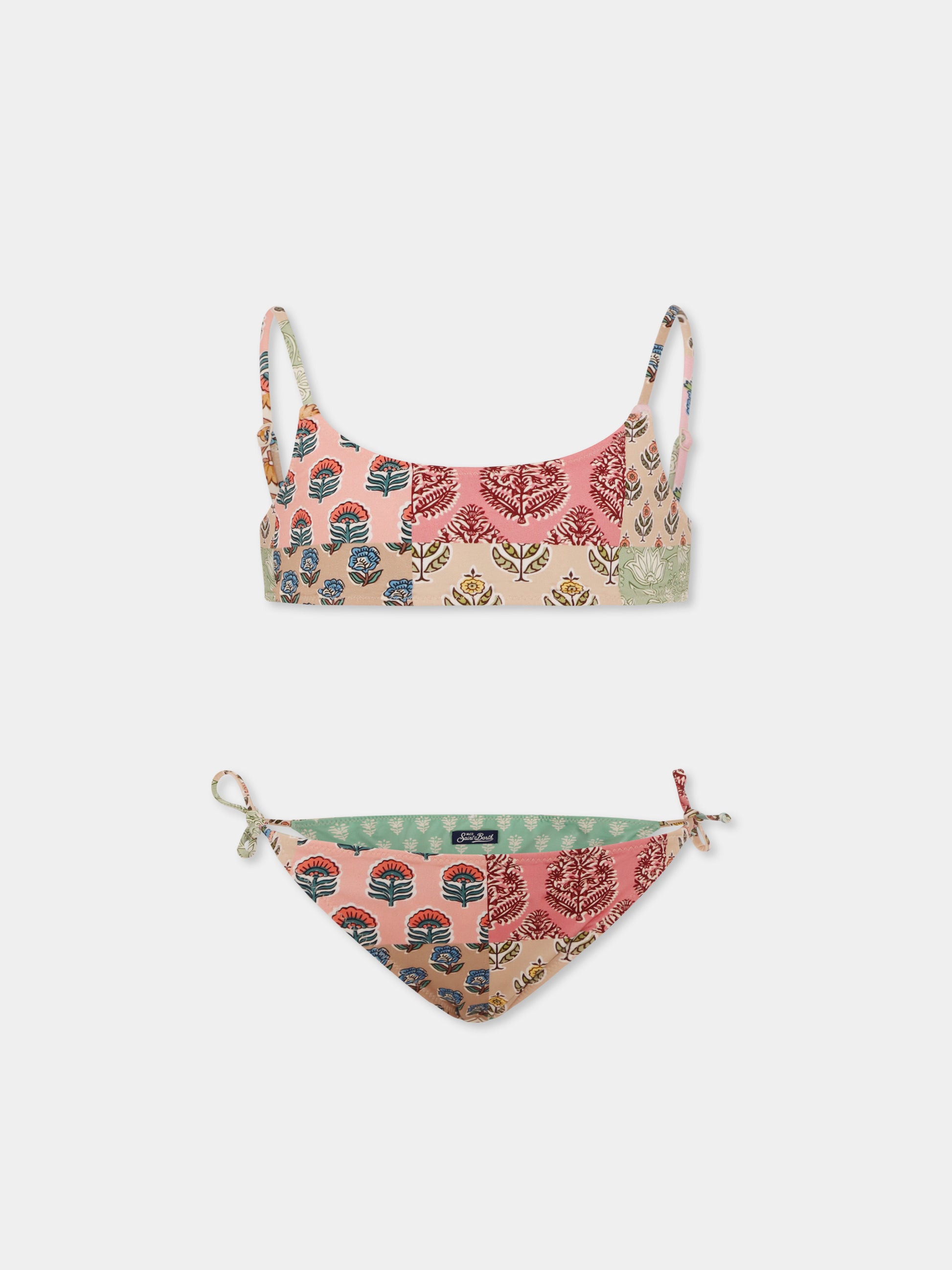 Bikini multicolor reversibile per bambina con stampa floreale,Mc2 Saint Barth,JAI0004 04714H