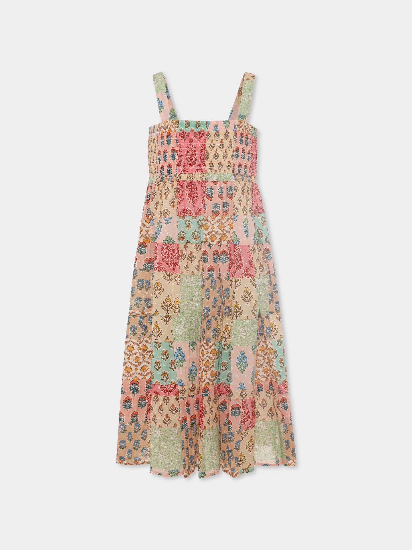 Vestito multicolor per bambina con stampa patchwork,Mc2 Saint Barth,JME001 02328H