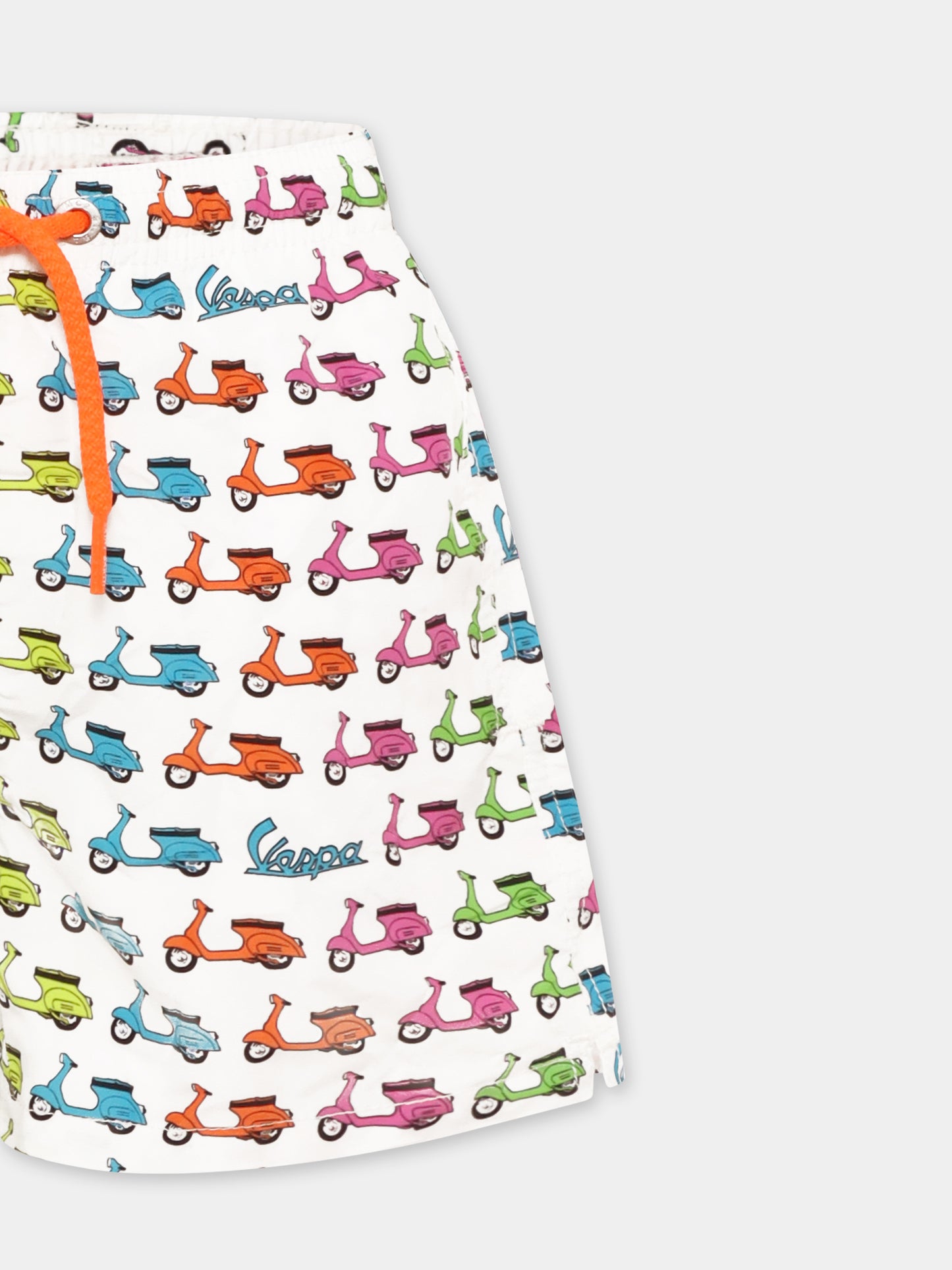 Boxer mare multicolor per bambino con Vespa all over