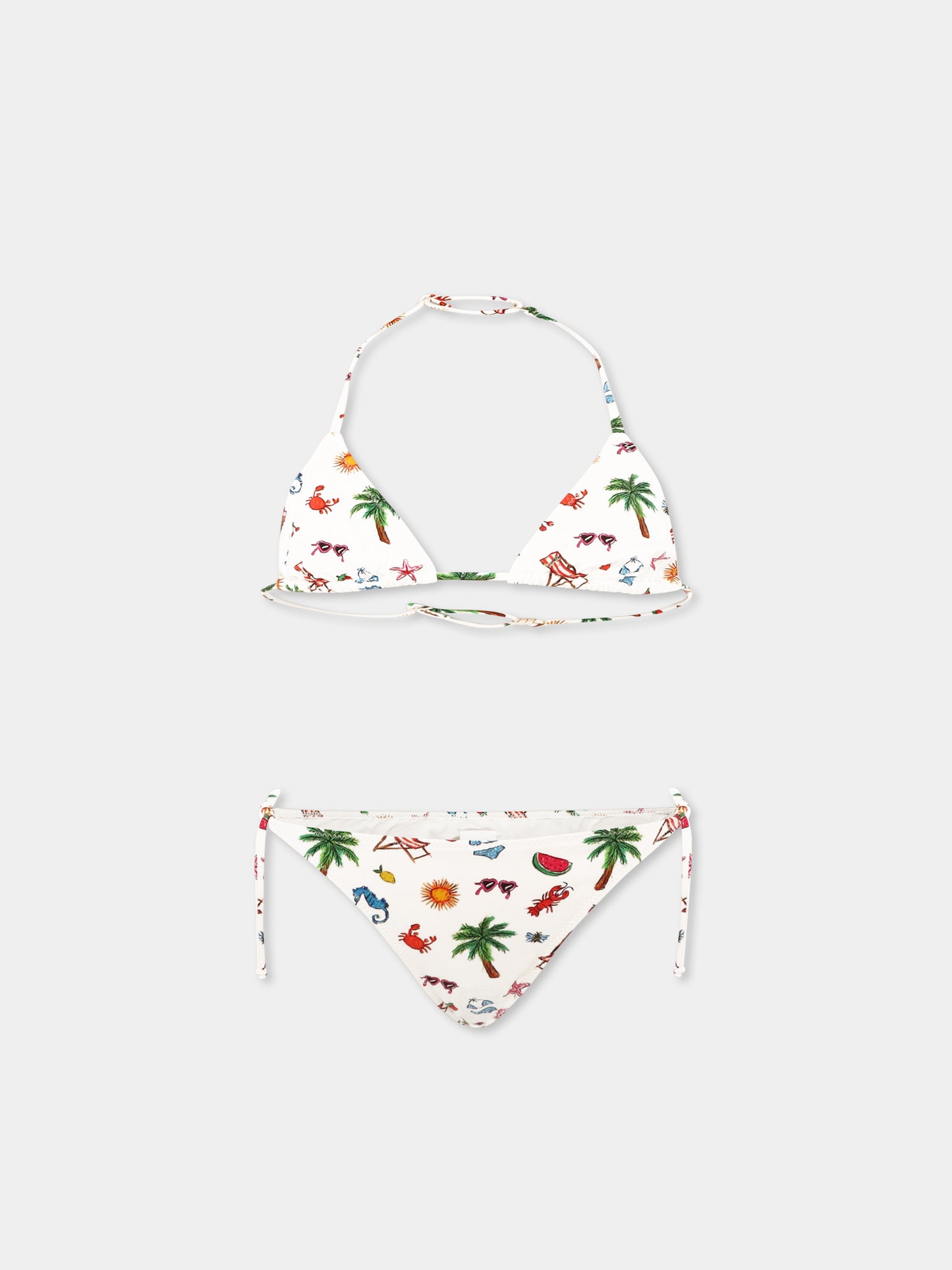 Bikini multicolor per bambina con stampa estiva