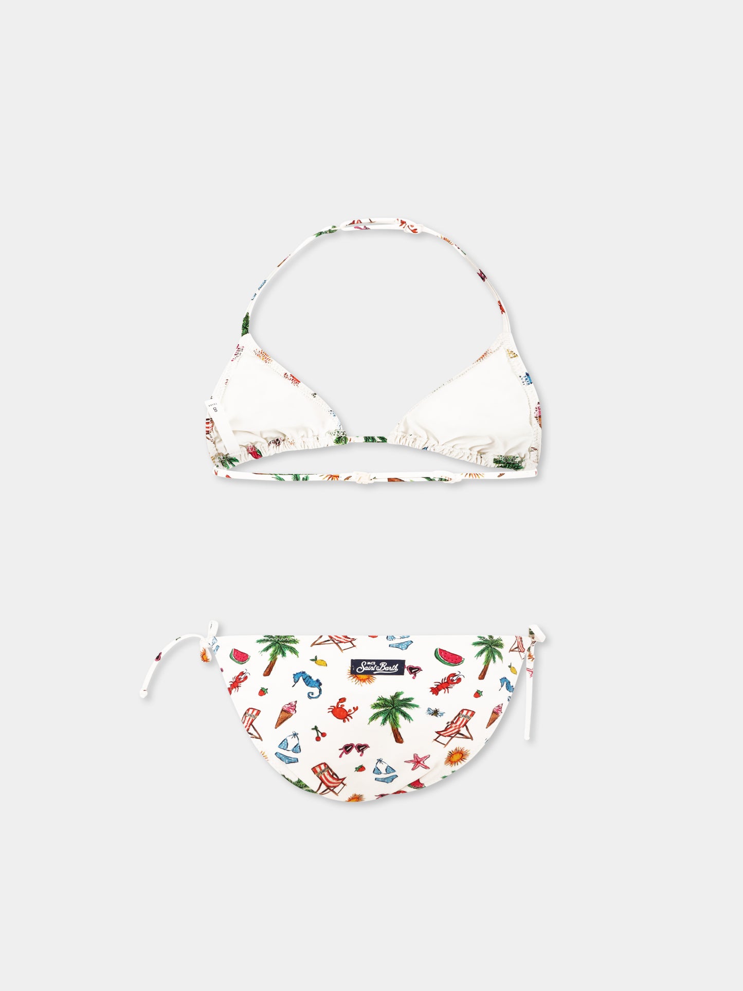 Bikini multicolor per bambina con stampa estiva