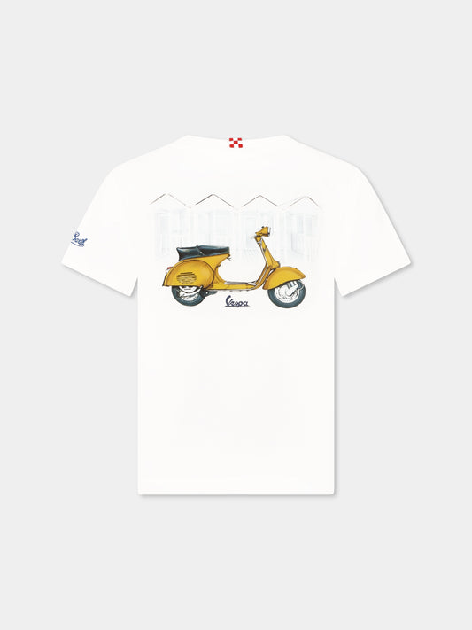 T-shirt bianca per bambino con stampa Vespa