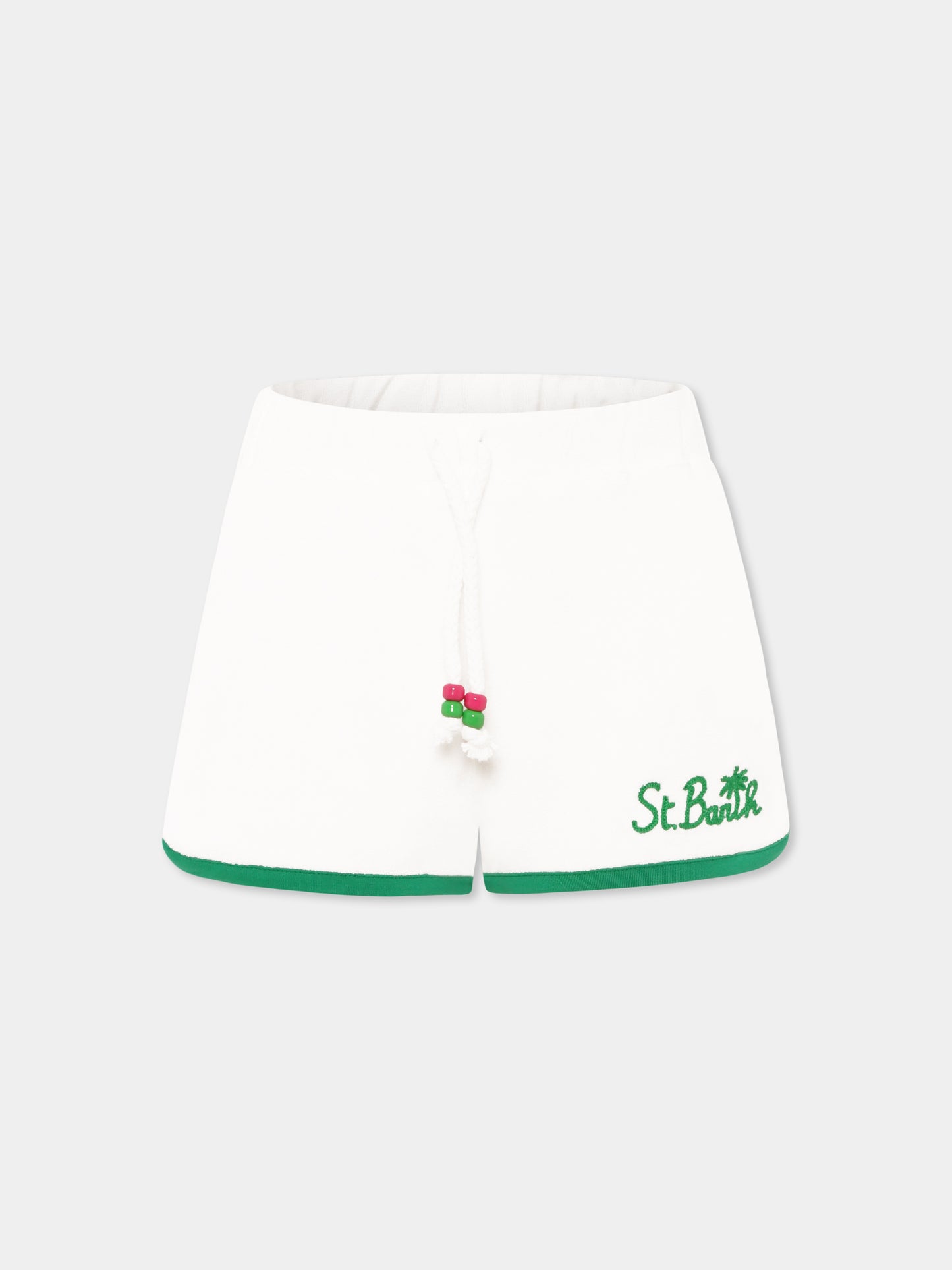Shorts bianchi per bambina con logo