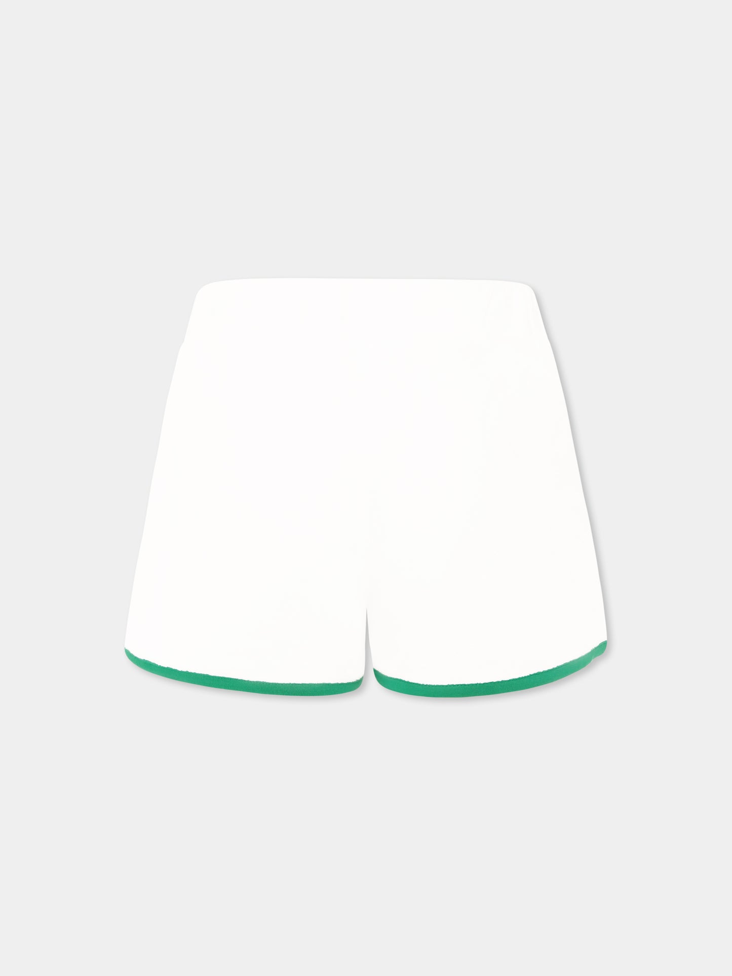 Shorts bianchi per bambina con logo