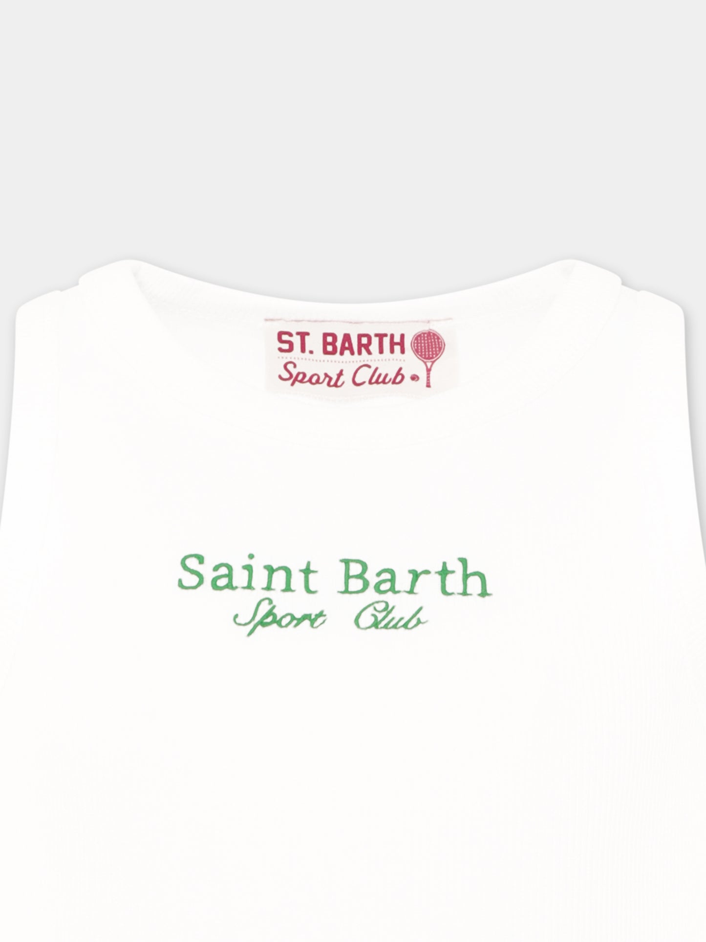 Canotta crop bianca per bambina con scritta