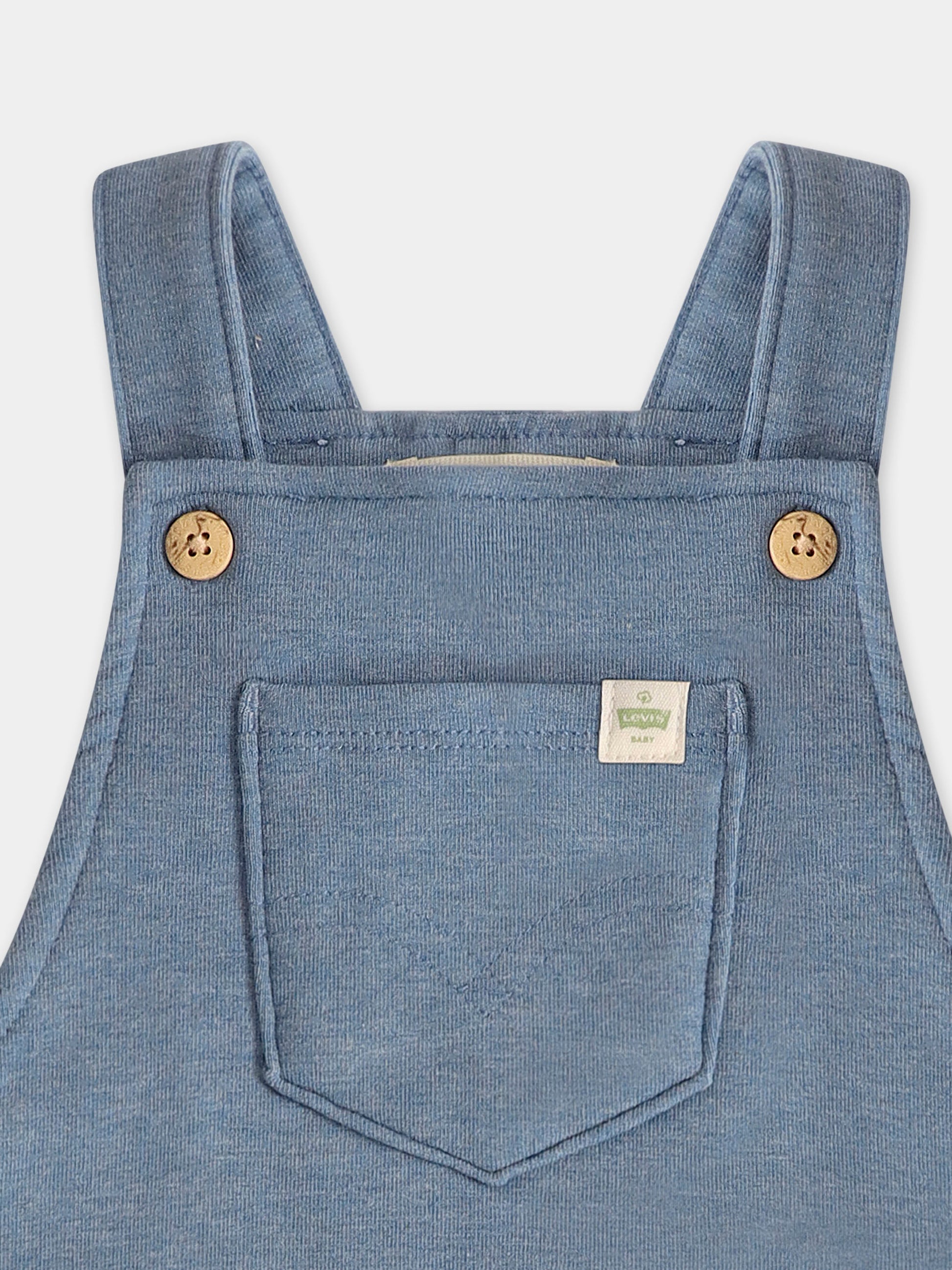 Salopette azzurra per neonato con logo,Levi's Kids,6EK370 BJP