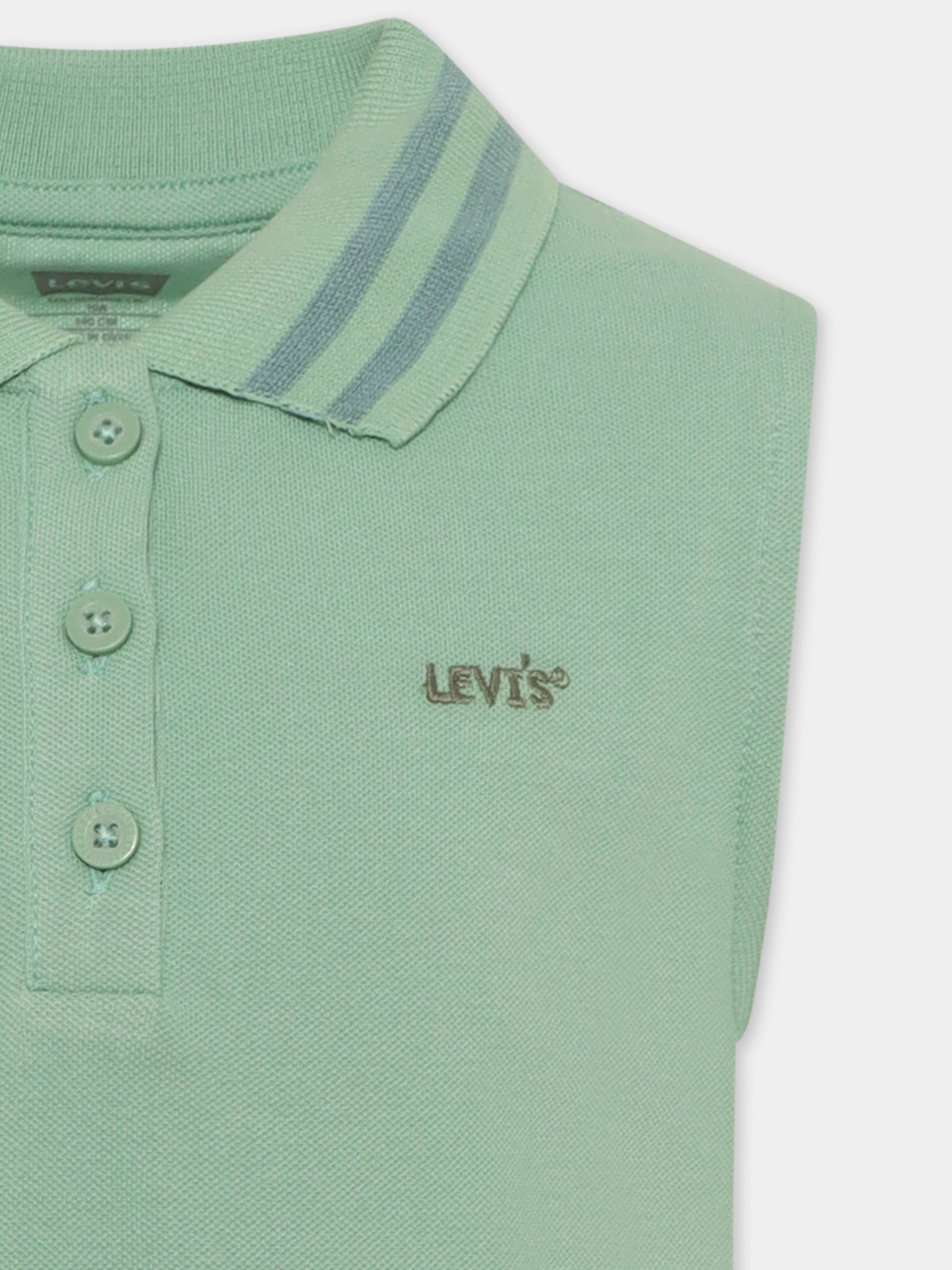 Polo verde per bambina con logo,Levi's Kids,4EK176 EGH