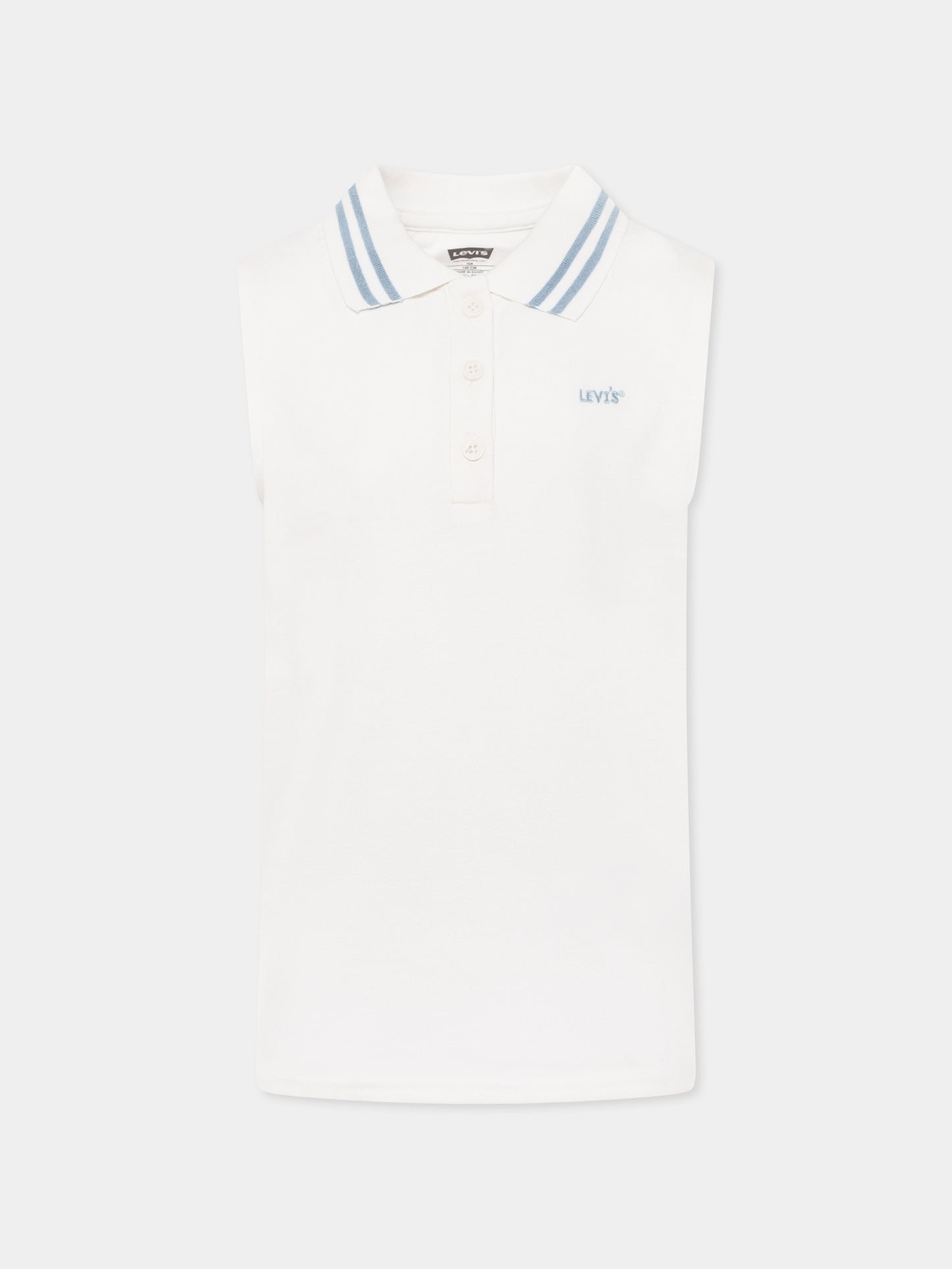 Polo bianca per bambina con logo,Levi's Kids,4EK176 X1O