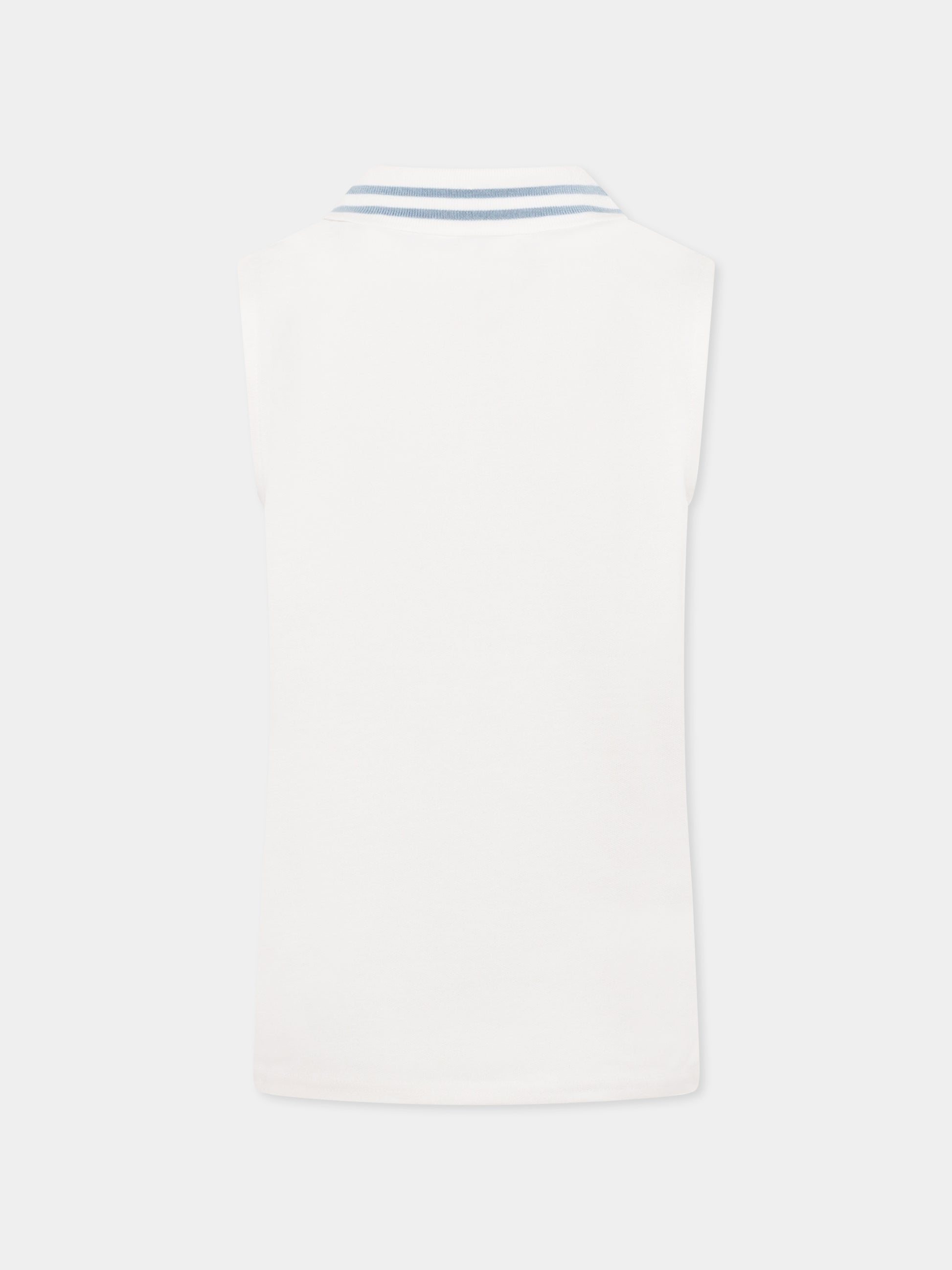 Polo bianca per bambina con logo,Levi's Kids,4EK176 X1O