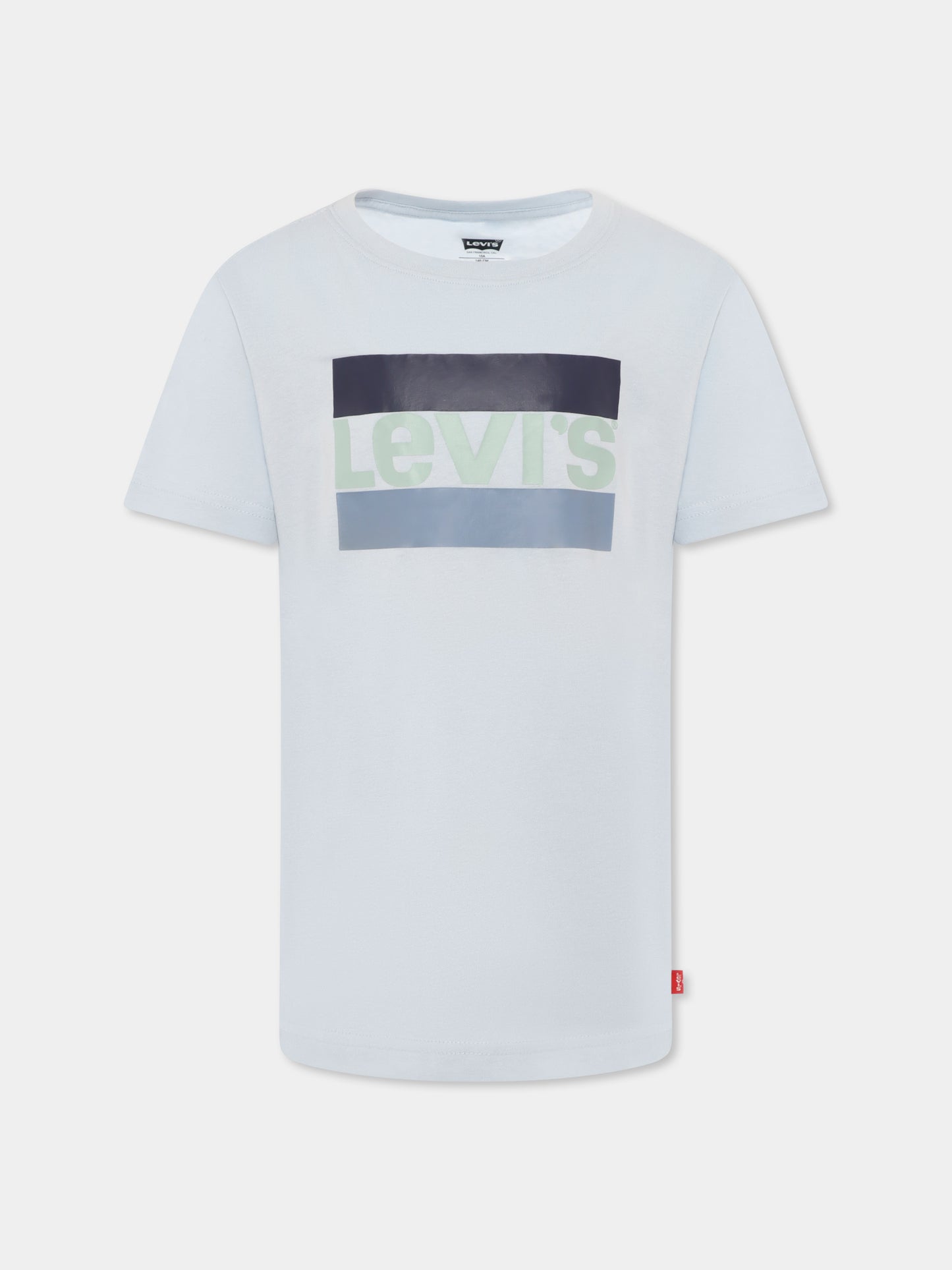 T-shirt celeste per bambina con logo