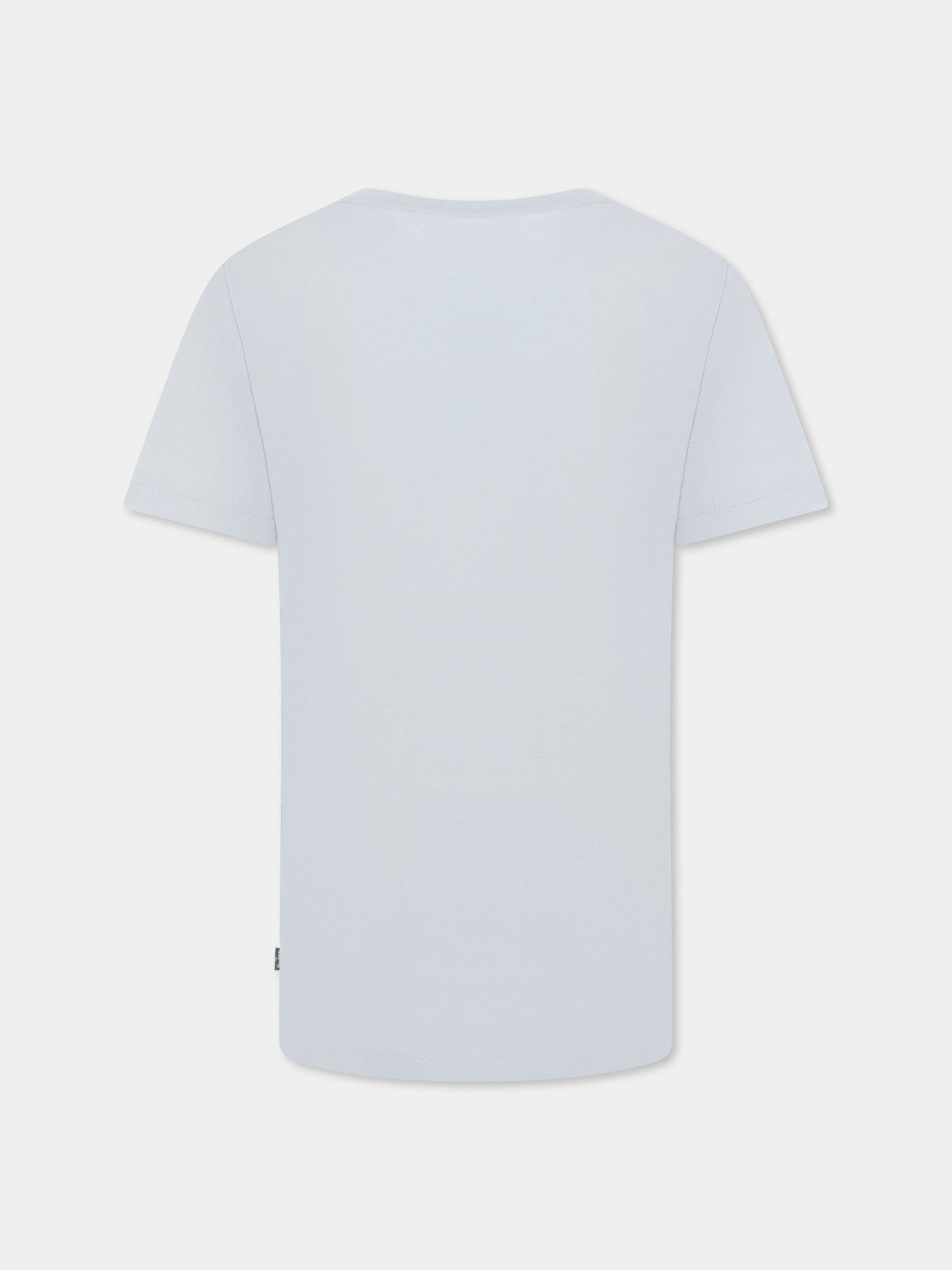 T-shirt celeste per bambina con logo